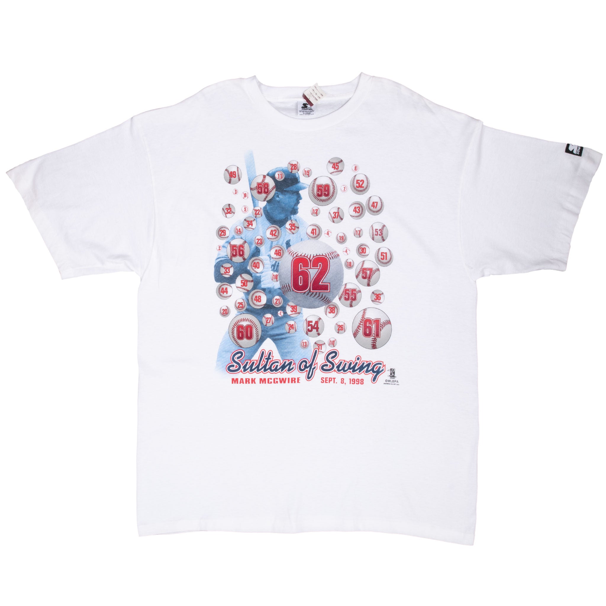 Vintage Mlb Mark Mcgwire Sultan Of Swing St Louis Cardinals Tee Shirt 1998 Size XL Deadstock