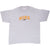 Full front view of grey Nike short-sleeve T-shirt with orange chest graphic