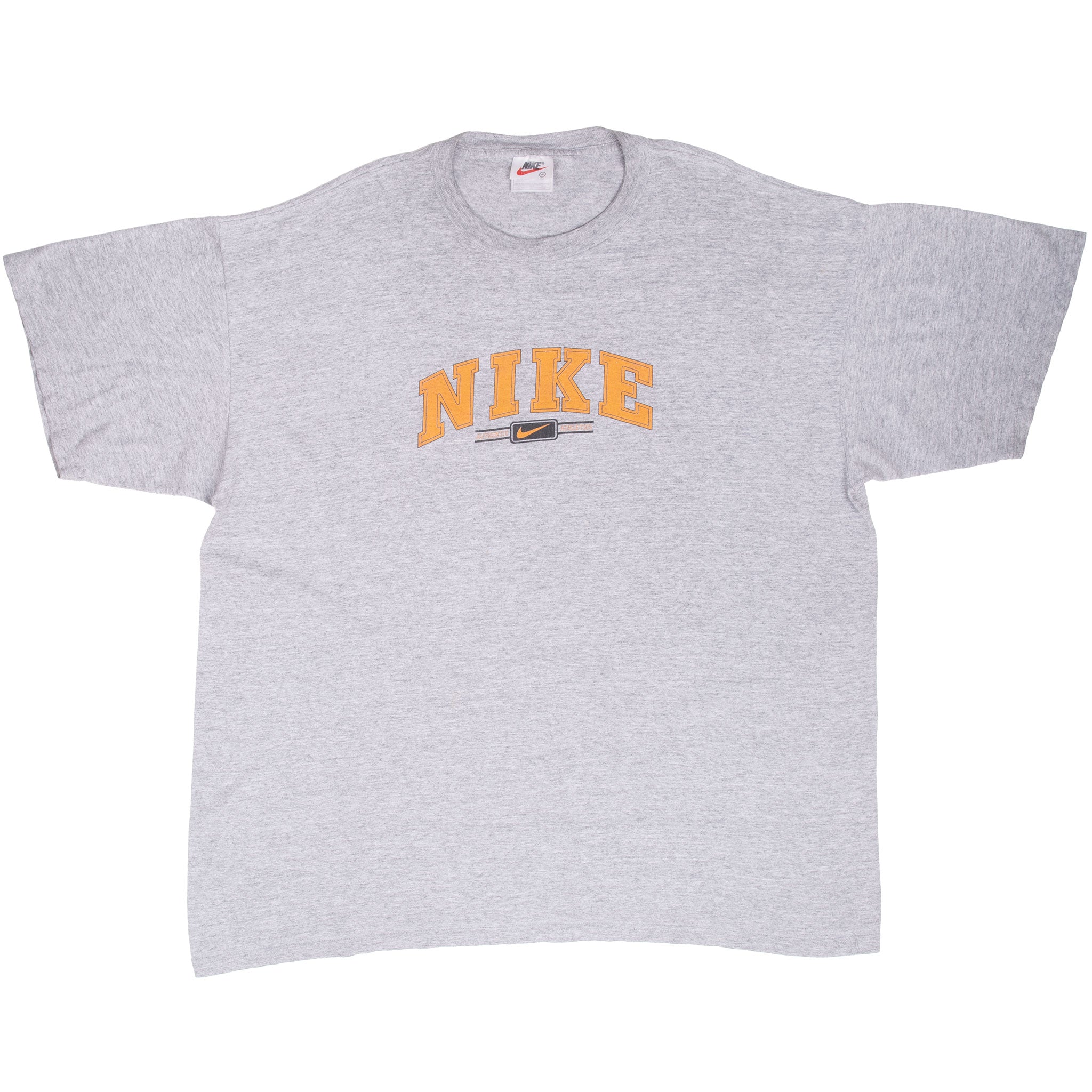 Vintage Nike Spellout Grey Tee Shirt 1990S Size 2XL