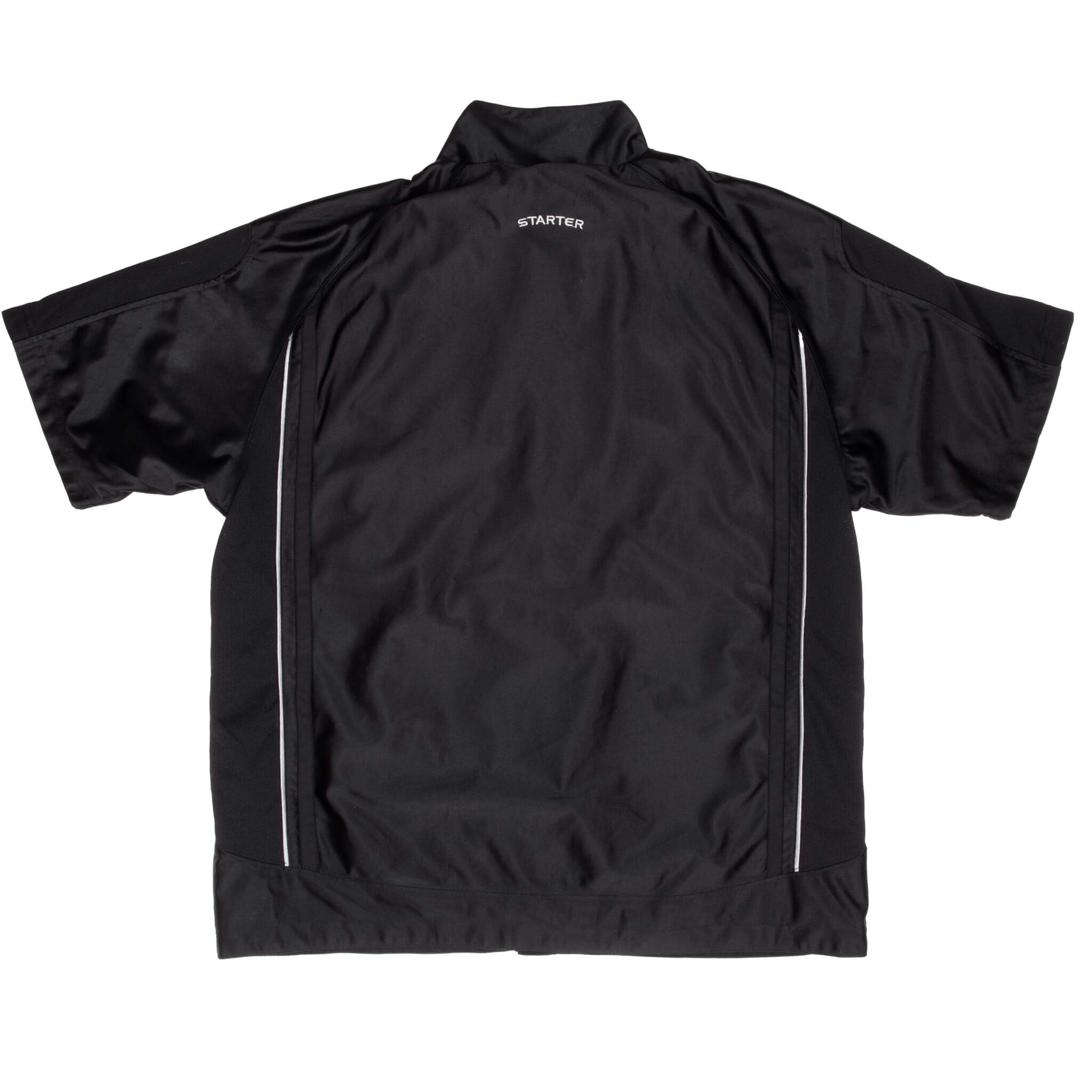 Vintage Starter Black Satin Short Sleeve Jacket 1990S Size Large