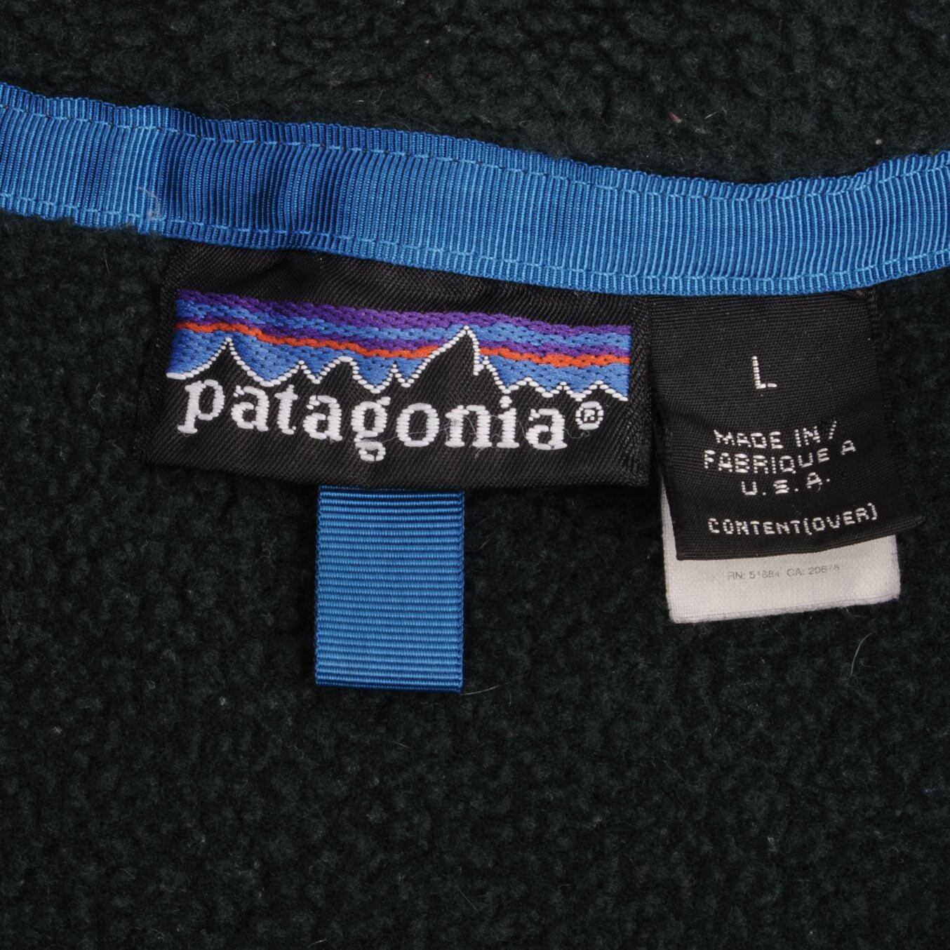Vintage Patagonia 1990S Snap T Pine Green Fleece Pullover Size Large Made In Usa