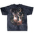 VINTAGE THE MOUNTAIN ANIMAL PRINT DEARS BLACK TIE DYE TEE SHIRT 2001 XL
