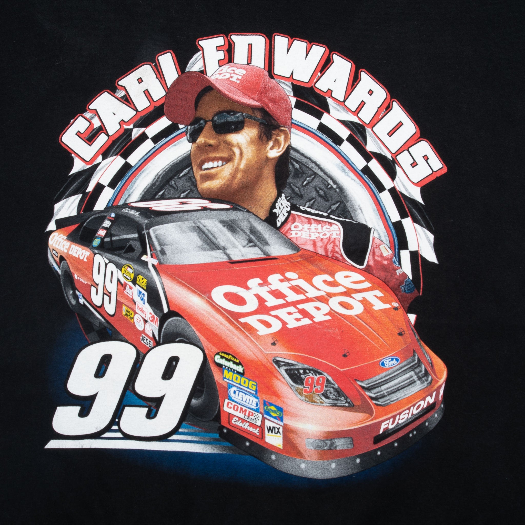 Vintage Nascar Carl Edwards Office Depot 2000S Tee Shirt Size 2XL