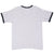 Back of grey Nike ringer T-shirt with black collar and sleeve trim