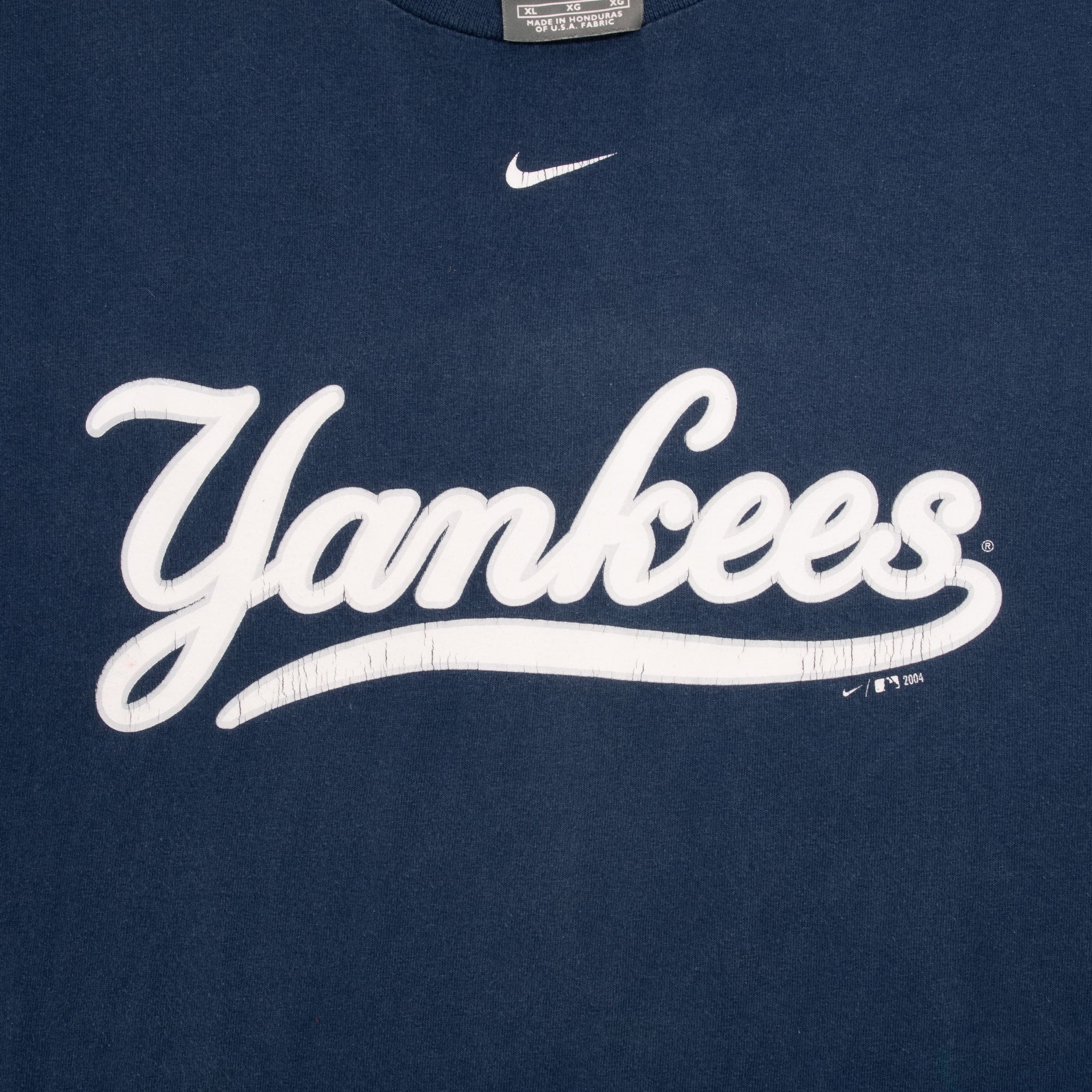 Vintage Nike Mlb New York Yankees Center Swoosh Tee Shirt 2004 Size XL