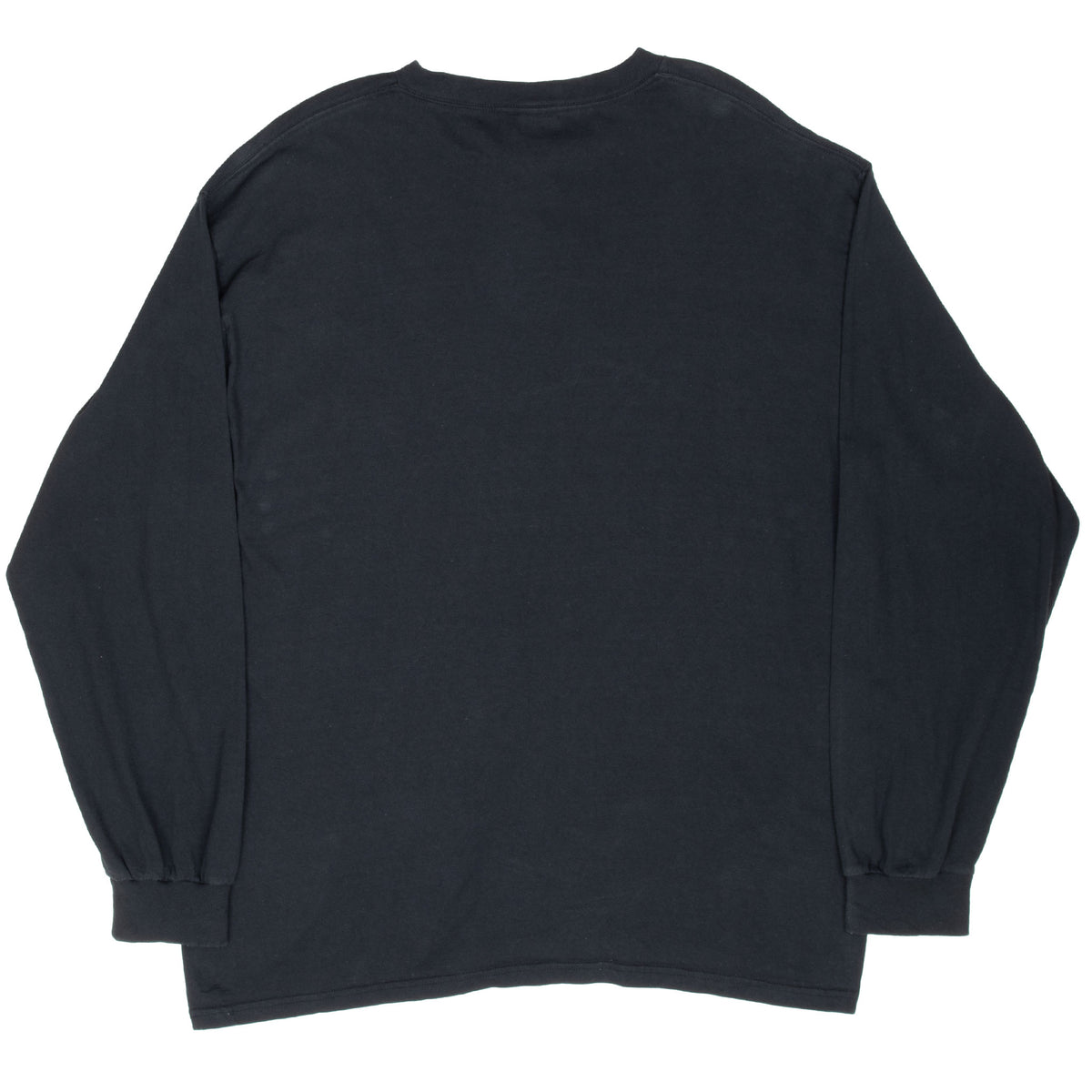 Back of plain black Nike long-sleeve T-shirt