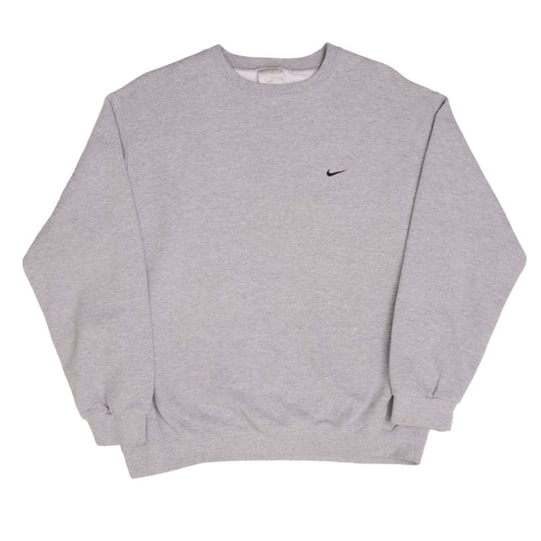 Vintage Nike Classic Swoosh Grey Crewneck Sweatshirt 2000S Size Large