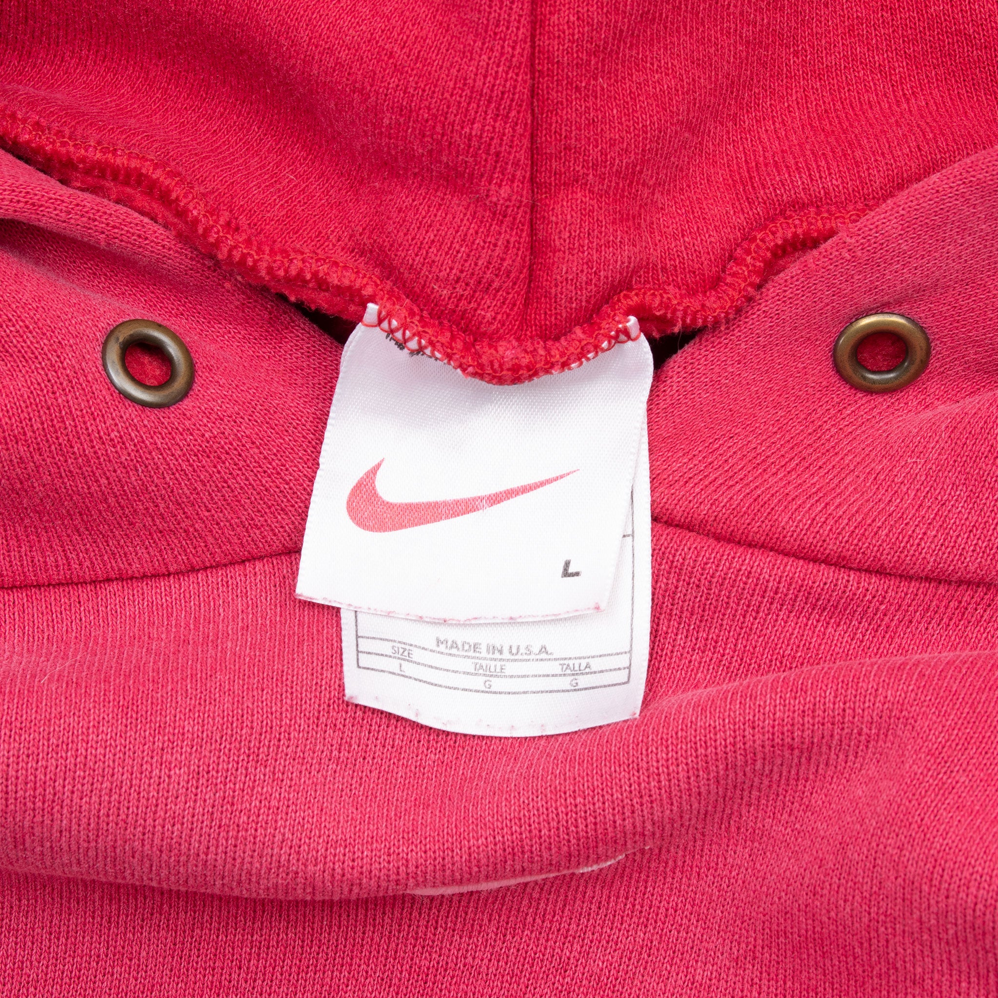 Vintage Nike Center Swoosh Travis Scott Red Hoodie Sweatshirt 1990S Size Large