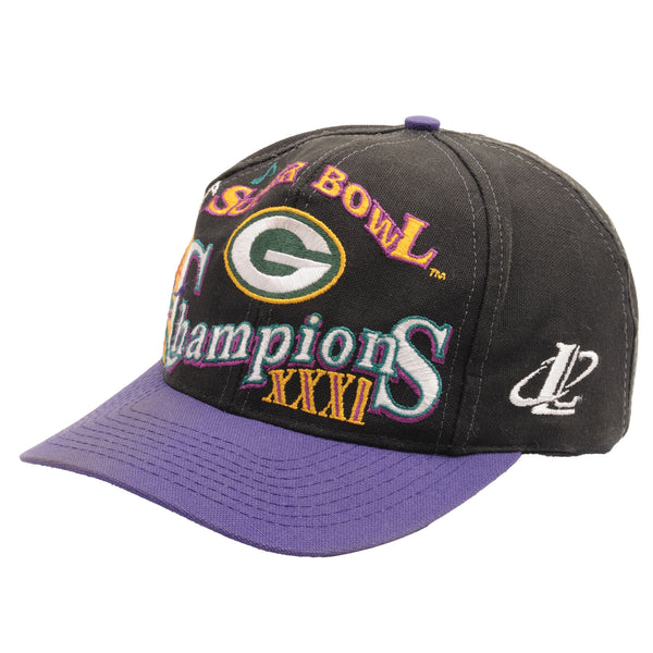 Vintage Nfl Green Bay Packers Super Bowl Champions XXXI 1997 All Over Print Snap Back Cap