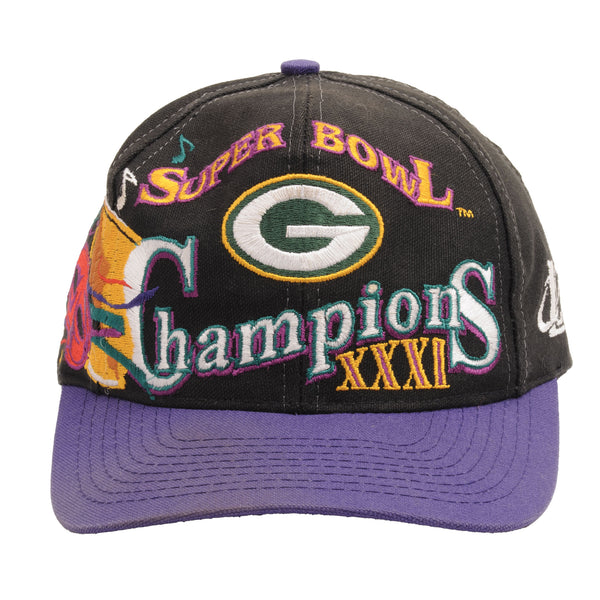 Vintage Nfl Green Bay Packers Super Bowl Champions XXXI 1997 All Over Print Snap Back Cap
