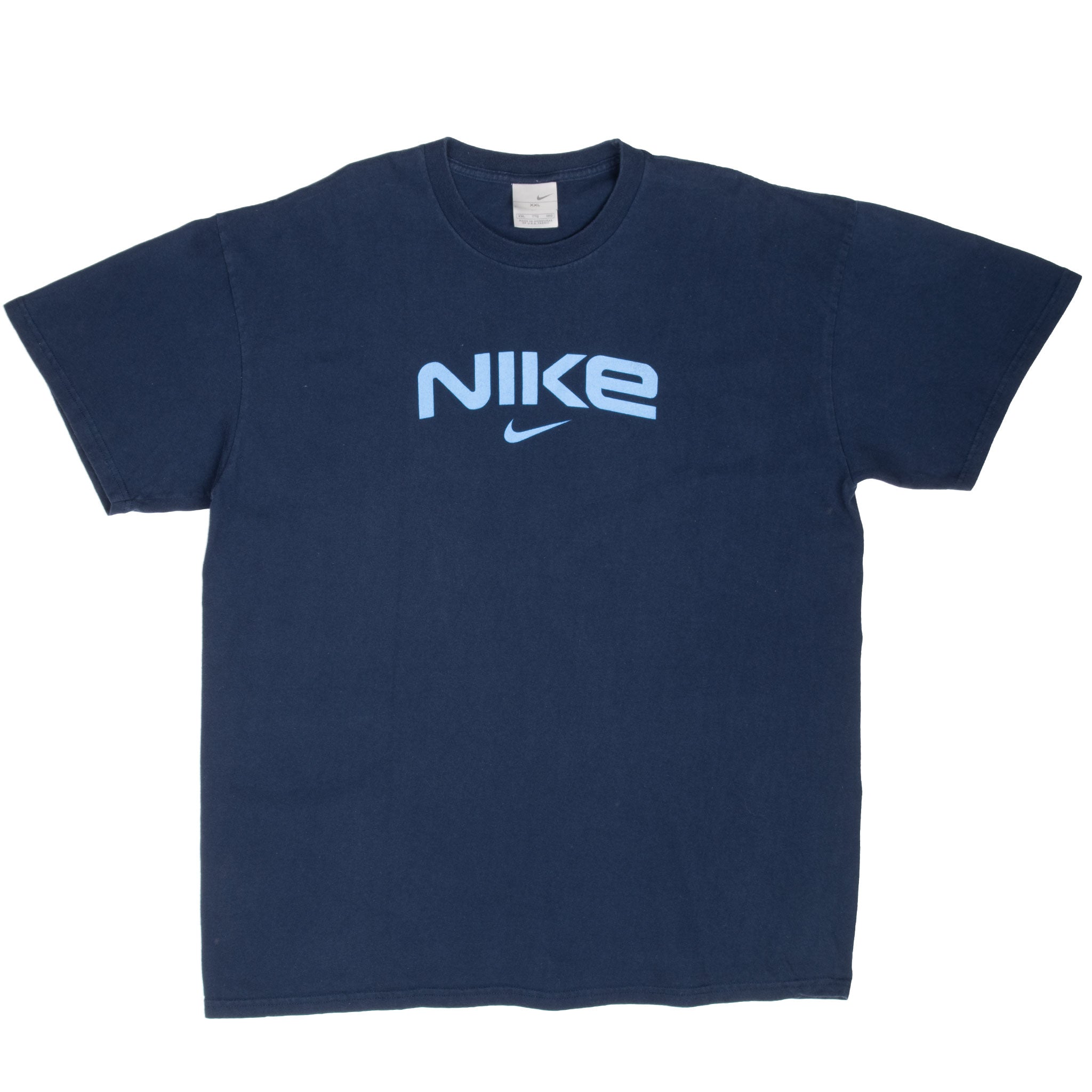 Vintage Nike Spellout Navy Blue Tee Shirt 2000S Size 2XL Made In Usa
