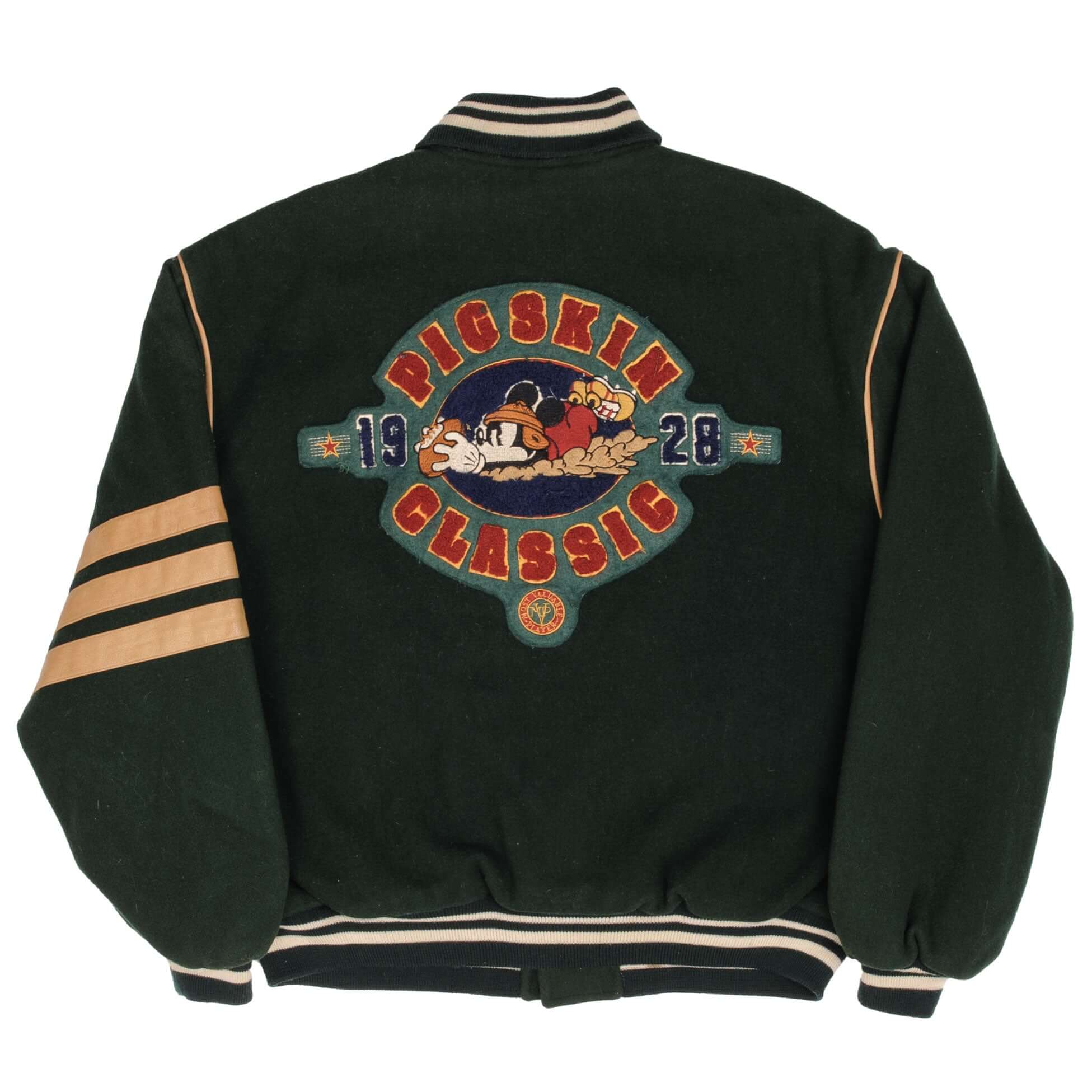 Vintage Disney Mickey Mouse Pigskin Maulers Football Wool Varsity Jacket 1990S Size Medium