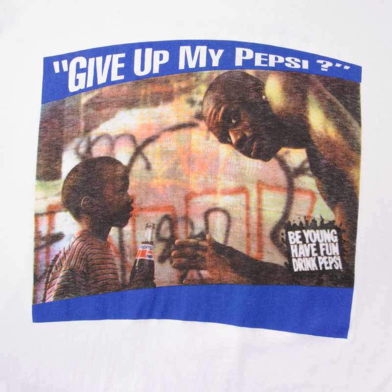 VINTAGE GIVE UP MY PEPSI COLA SHAQ O'NEIL TEE SHIRT 1990S SIZE LARGE