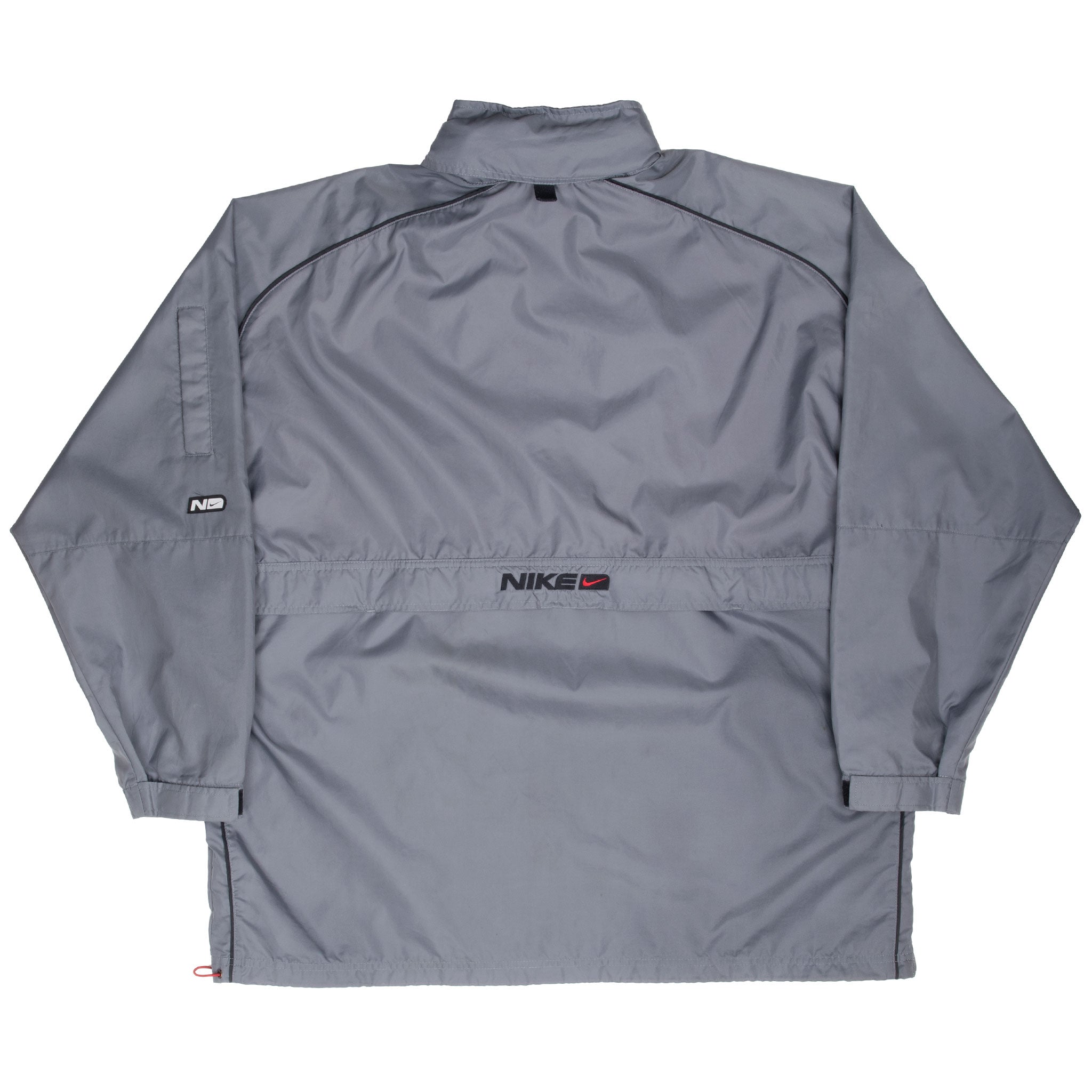 Vintage Nike Center Swoosh Grey Pullover Windbreaker Jacket 2000S Size XL