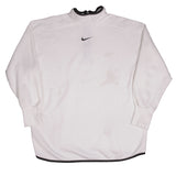 Vintage Nike Middle Swoosh White Sweatshirt 1990s Size Large Made In USA