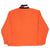 Back of orange Tommy Hilfiger fleece pullover with navy, red, and white striped collar