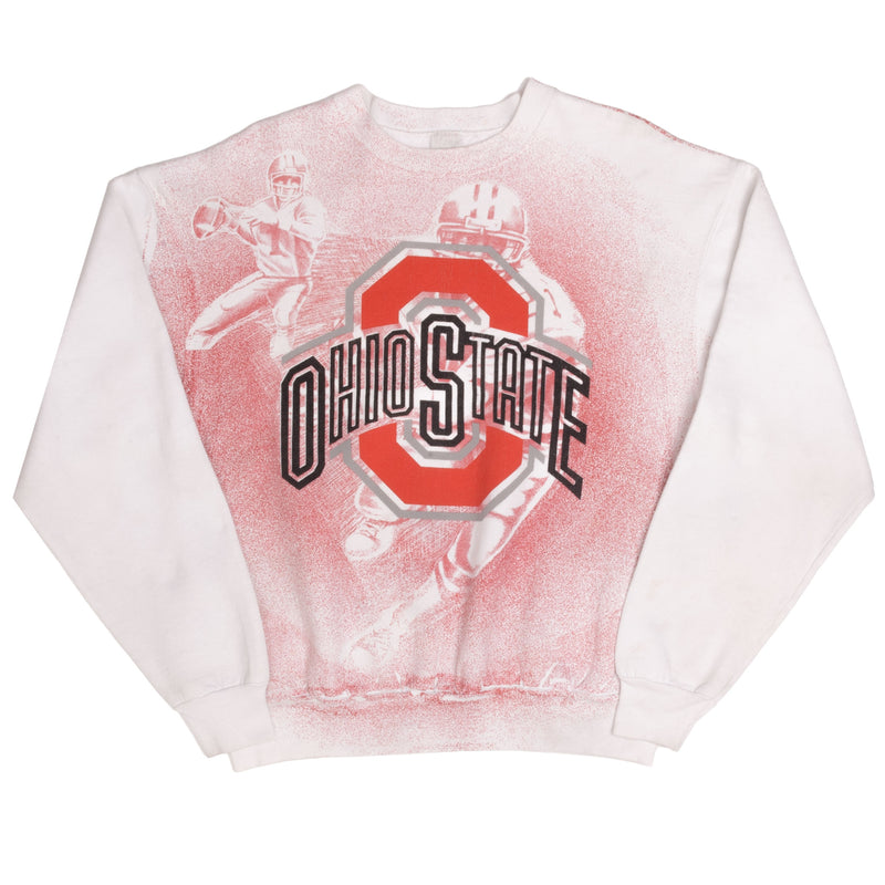 Vintage Ohio State University Football All Over Print Sweatshirt Size XL Made In USA