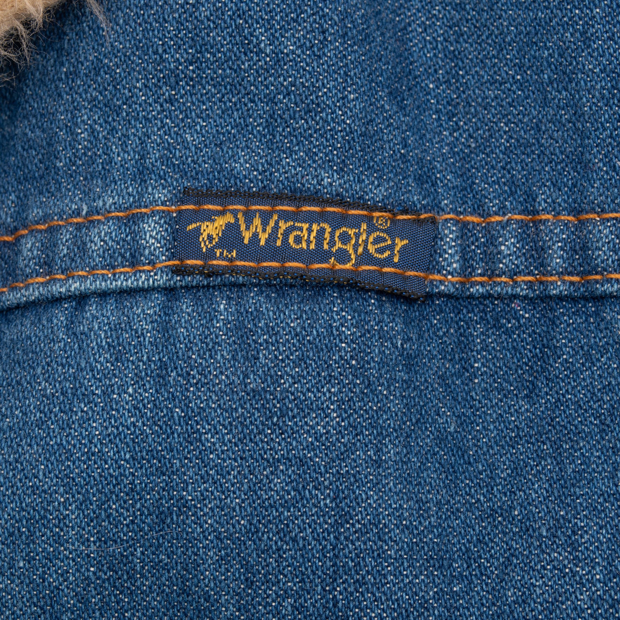 Vintage Wrangler Fur Lined Denim Jacket 74227Nv 1970S Size 38 Made In Usa