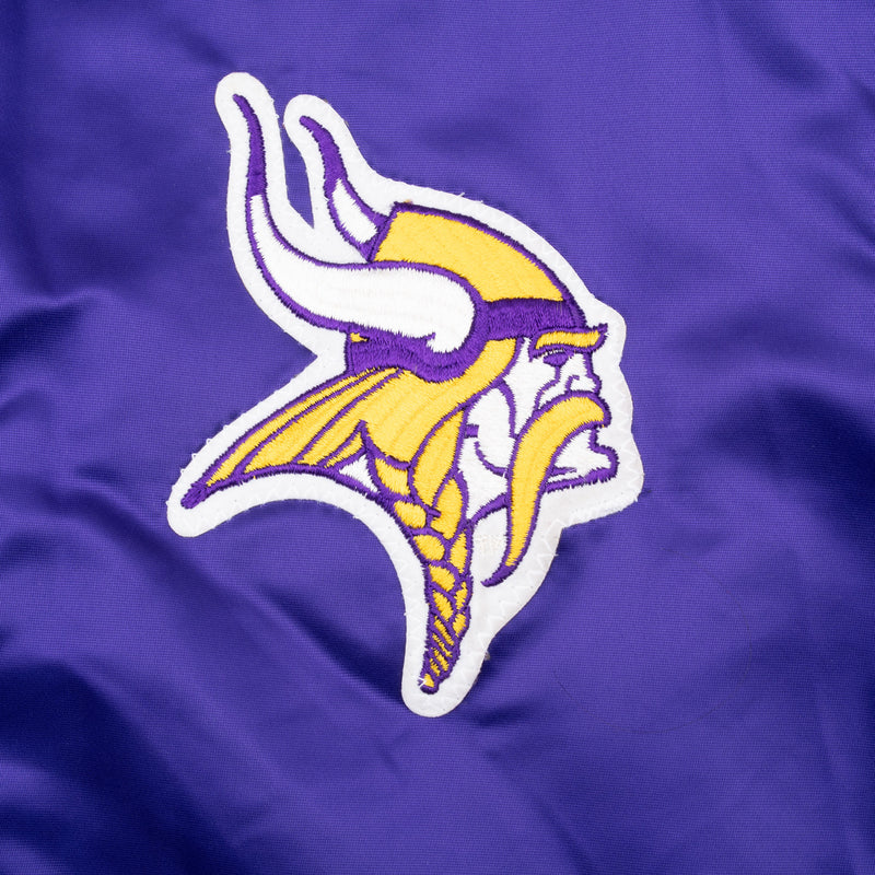 Vintage Nfl Minnesota Vikings Satin Starter Bomber Jacket 1990S Size Large Made In Usa