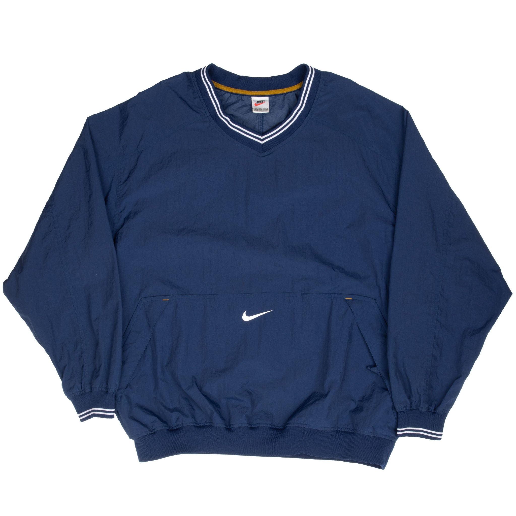 Vintage Nike Center Swoosh Navy Blue Pullover Windbreaker Jacket 1990S Size 2XL