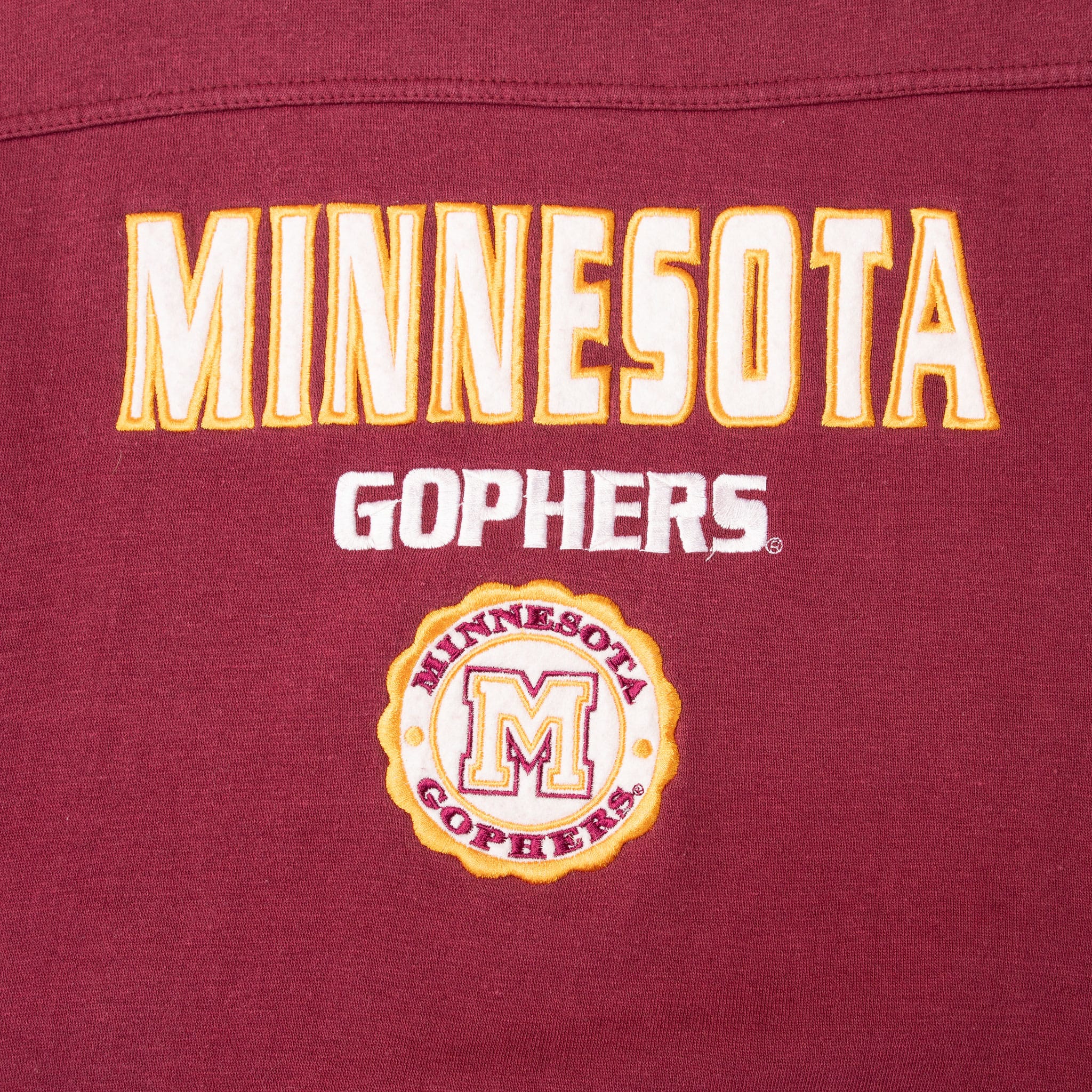 VINTAGE NCAA MINNESOTA GOLDEN GOPHERS EMBROIDERED SWEATSHIRT 1990S XL