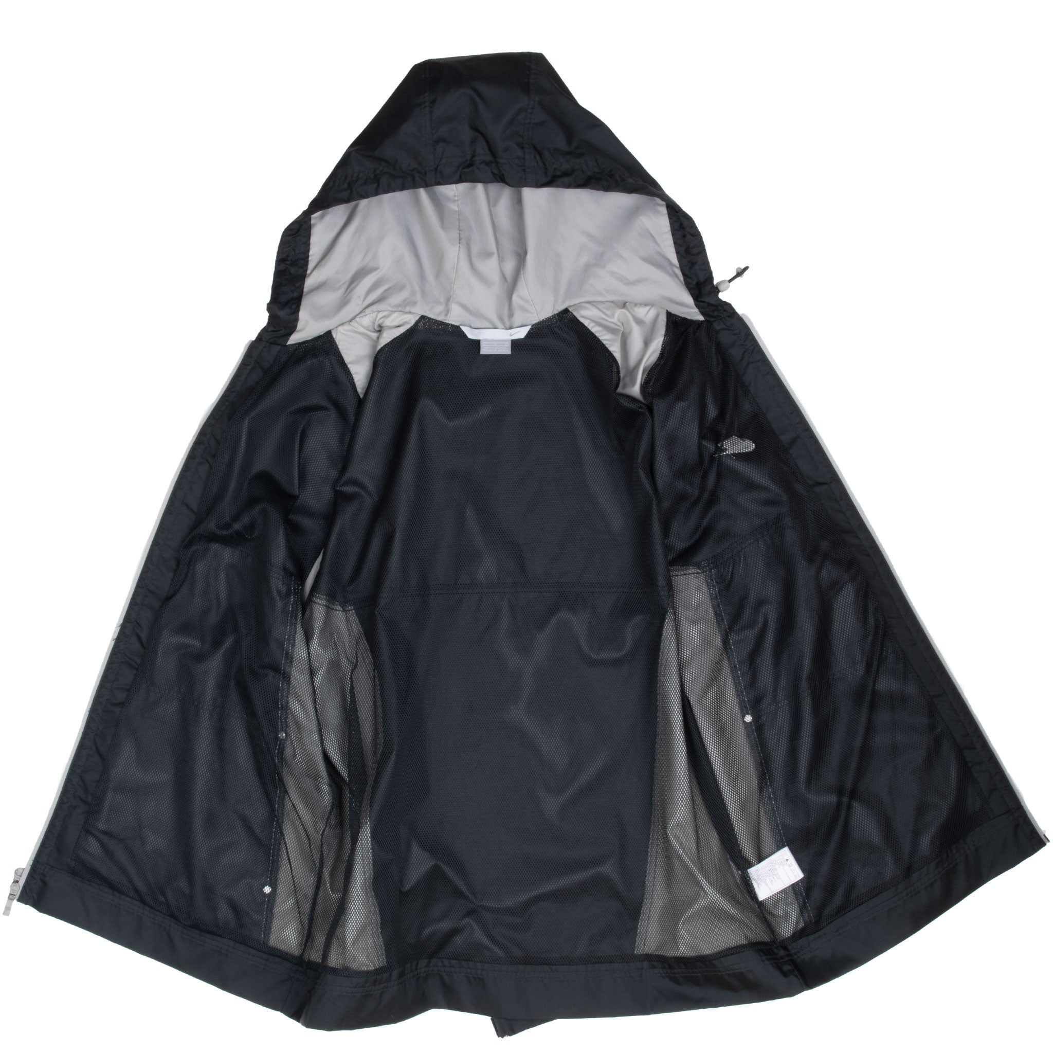Vintage Nike Swoosh Black Grey Hooded Windbreaker Jacket 2000S Size Large