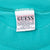 Vintage Guess Embroidered Teal Tee Shirt 1990S Size Large Made In Usa