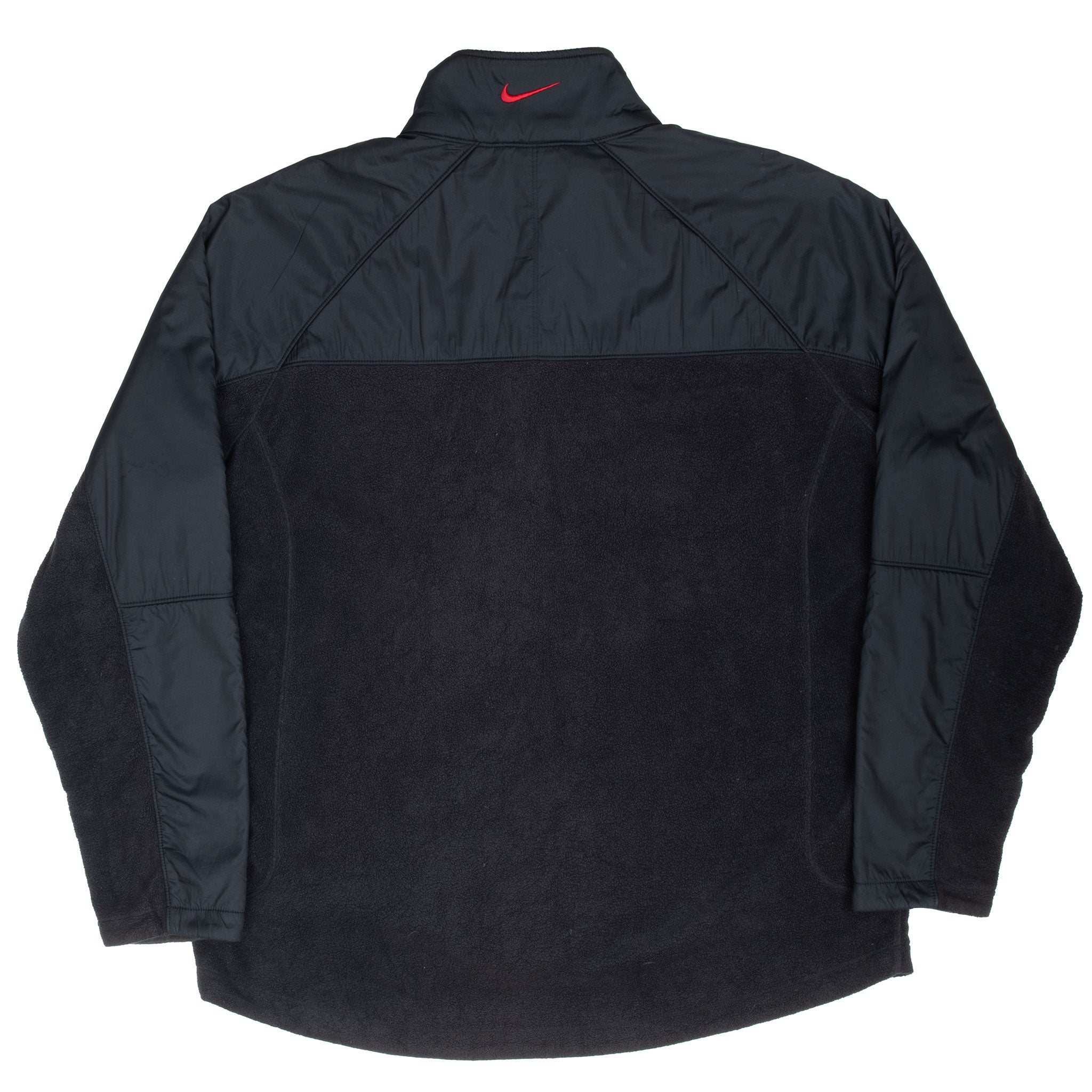 Vintage Nike Classic Swoosh Black Fleece Jacket 2000S Size XL