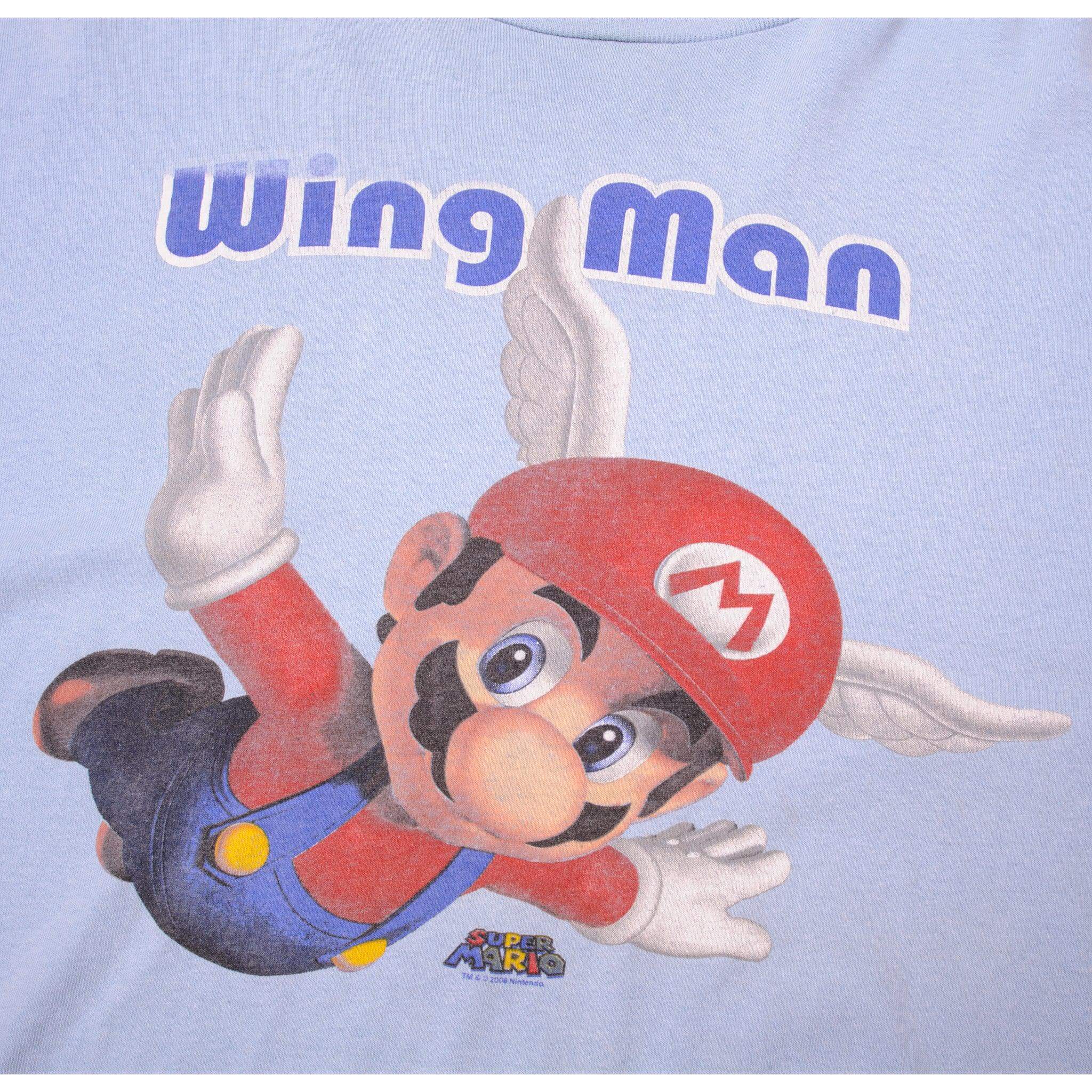 VINTAGE SUPER MARIO WING MAN TEE SHIRT 2008 SIZE LARGE
