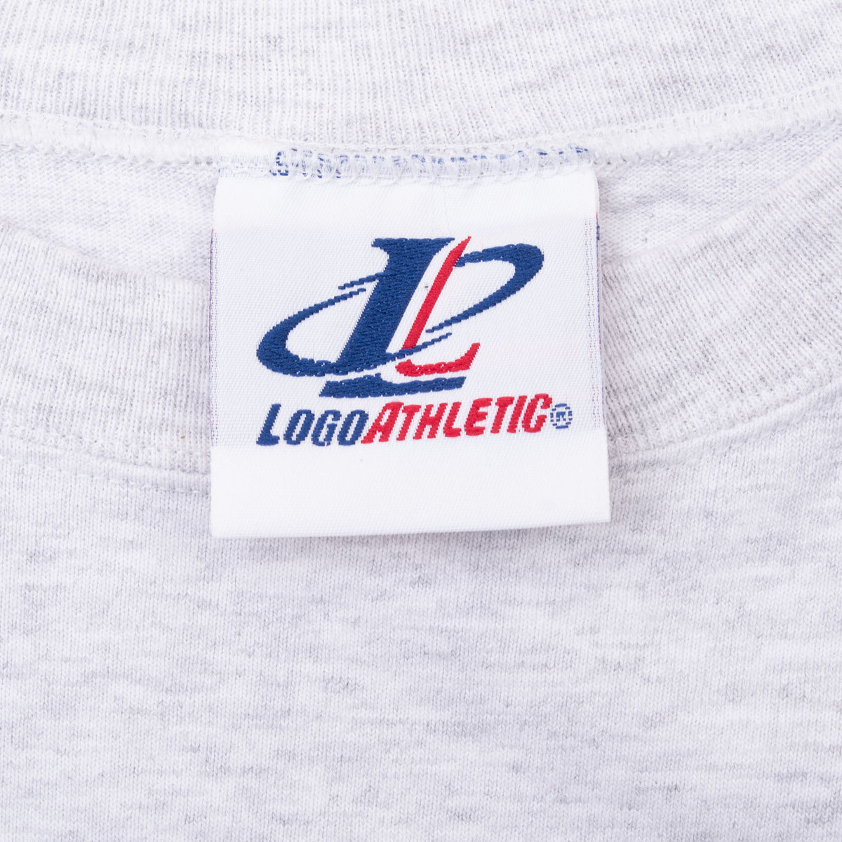 Logo Athletic neck label on gray San Francisco 49ers T-shirt