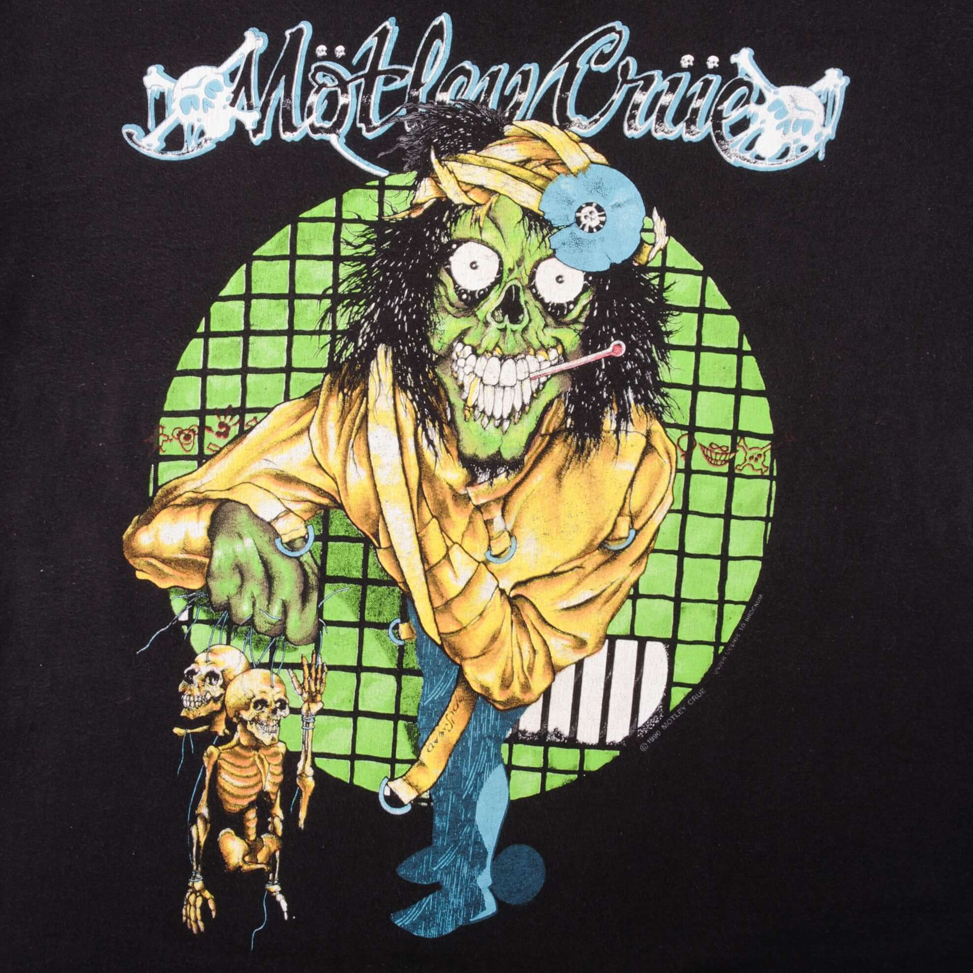 Vintage Motley Crue Dr. Feelgood He's Gonna Be Your Frankenstein Tee Shirt Size Medium With Single Stitch Sleeves