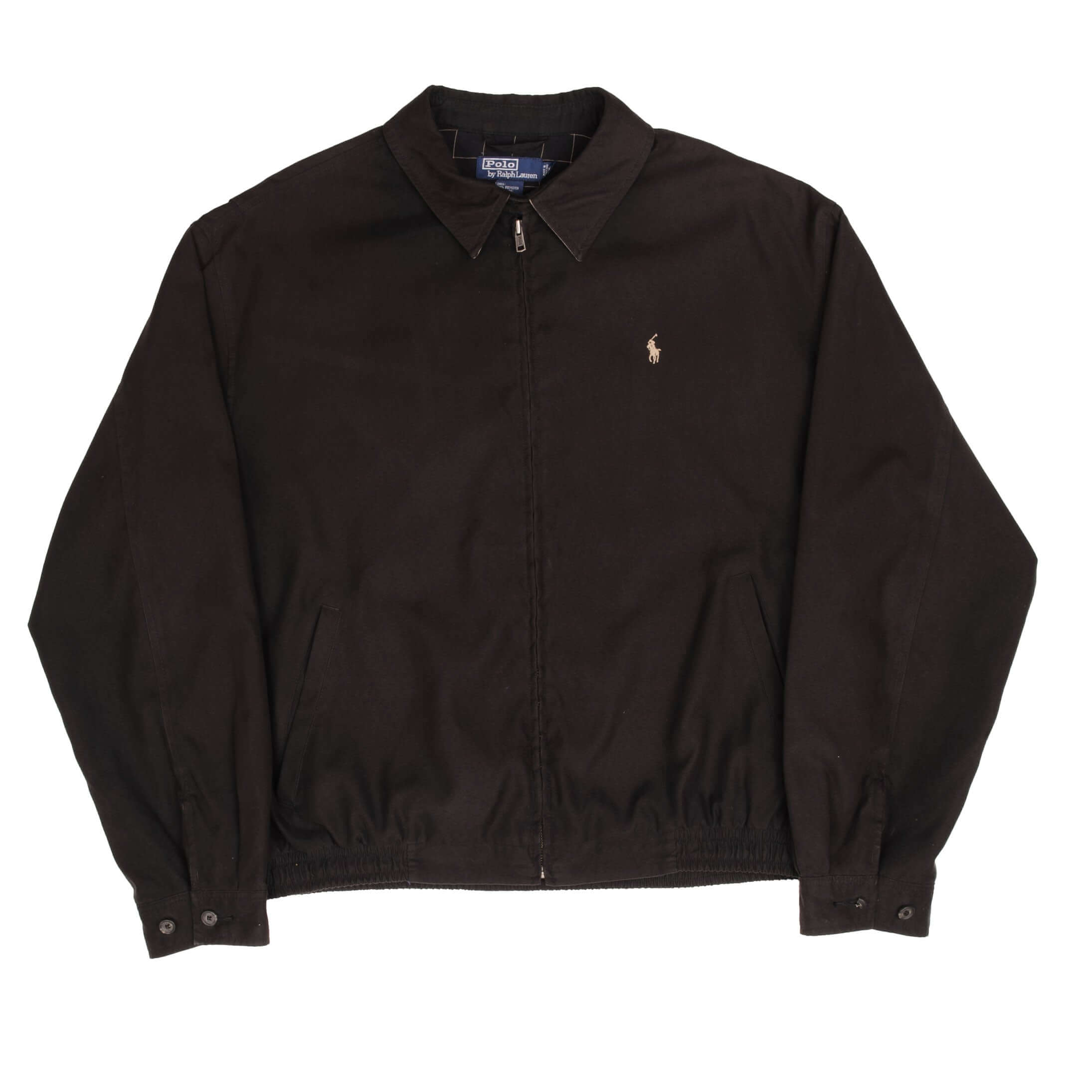 Vintage Polo Ralph Lauren Black Harrington Golf Jacket 1990S Size XL