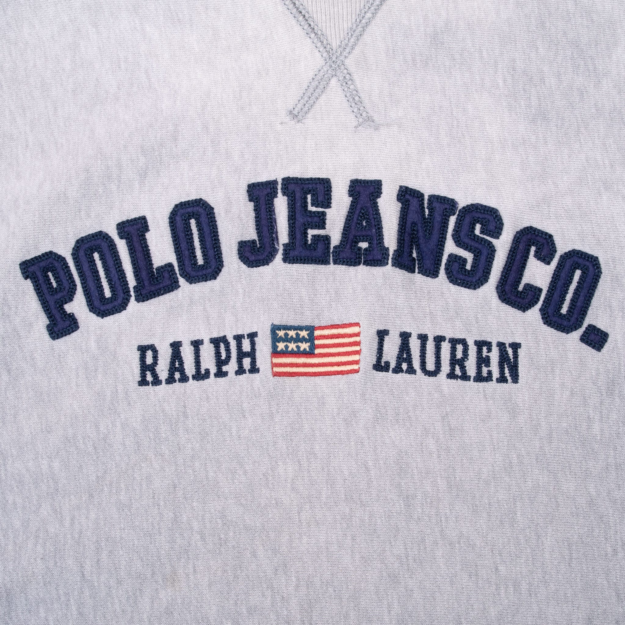 VINTAGE RALPH LAUREN POLO JEANS 1990S GREY CREWNECK SWEATSHIRT SMALL