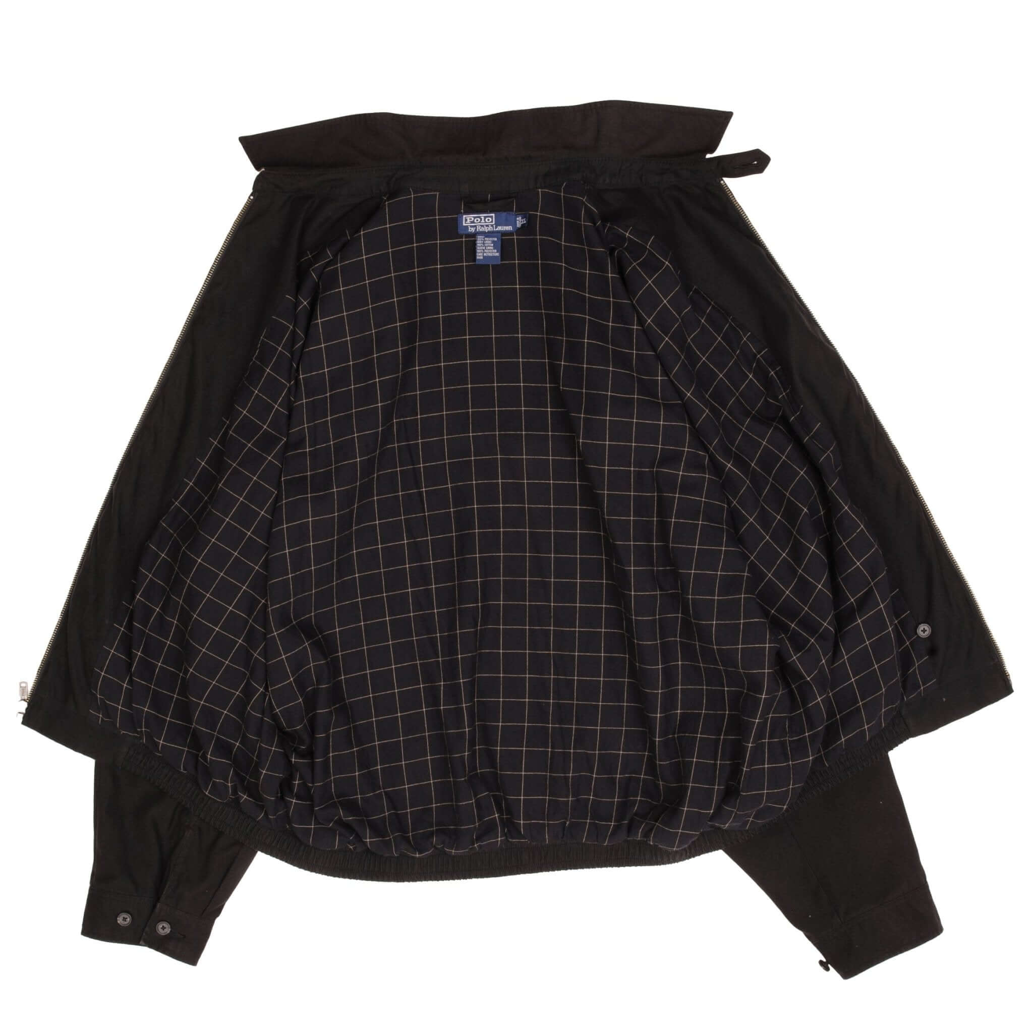 Vintage Polo Ralph Lauren Black Harrington Golf Jacket 1990S Size XL