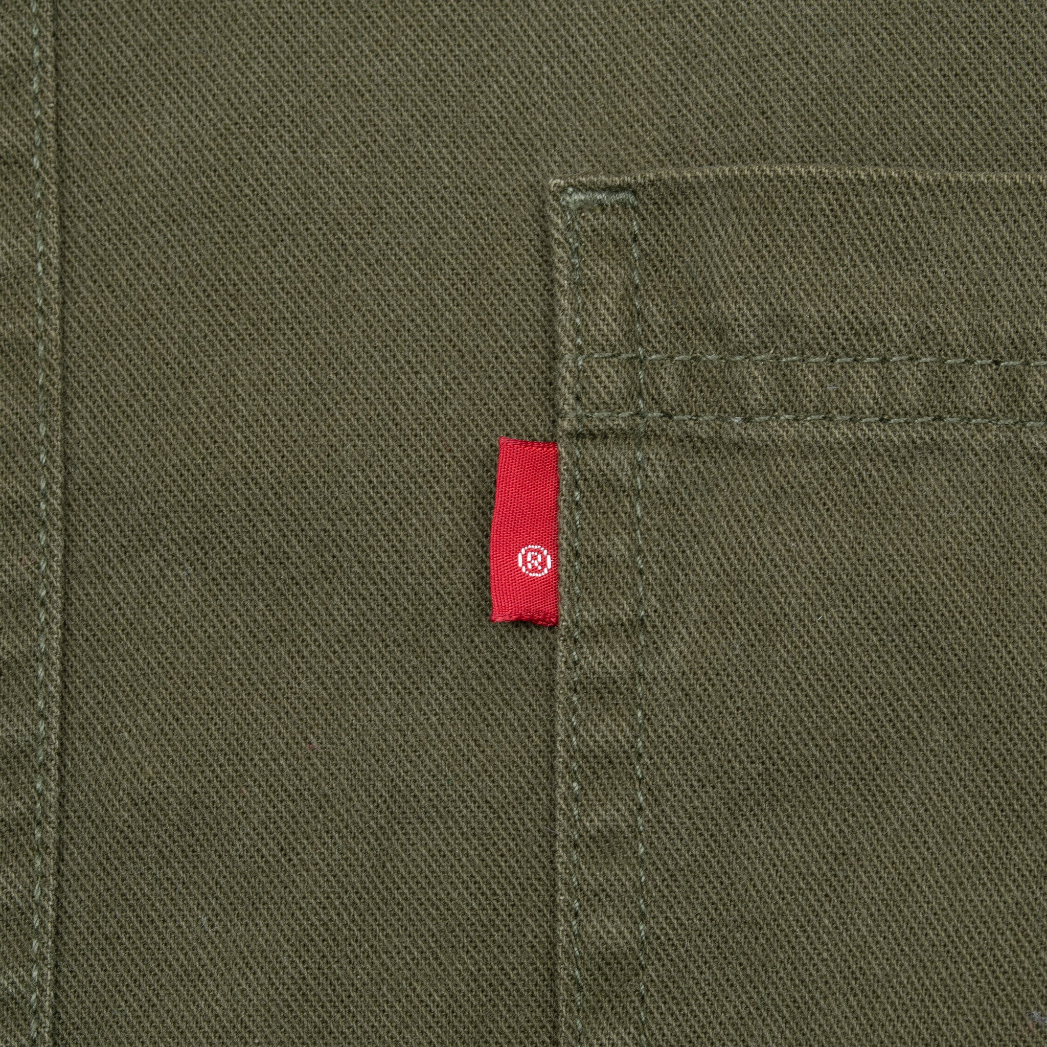 Vintage Levis Pocket Olive Green Denim Shirt 2000S Size Large