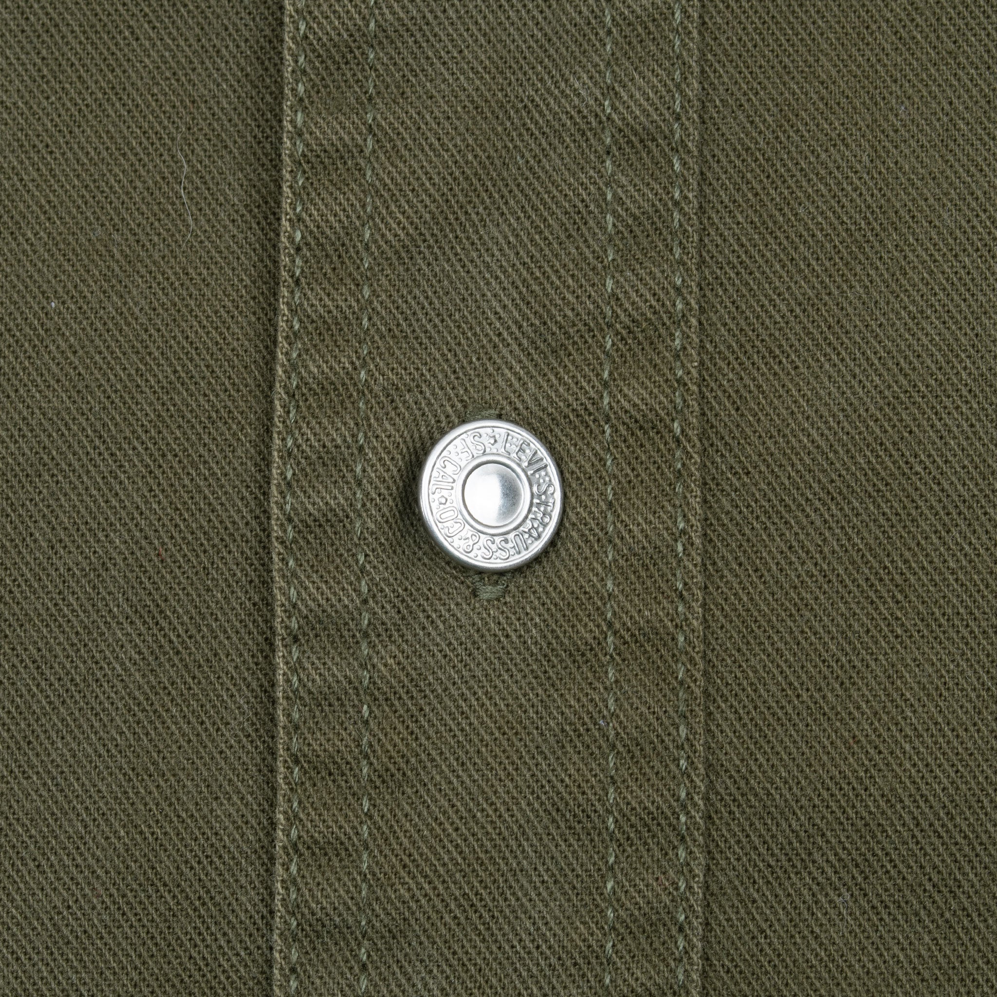 Vintage Levis Pocket Olive Green Denim Shirt 2000S Size Large