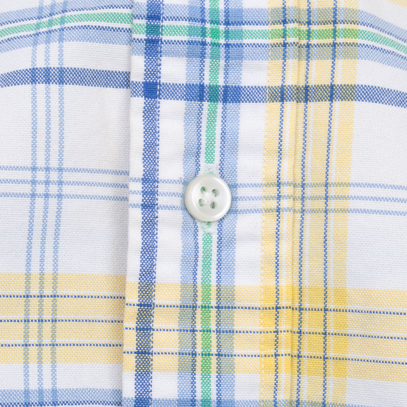 Vintage Ralph Lauren Yellow White Plaid Checker Shirt 1990S Size XL