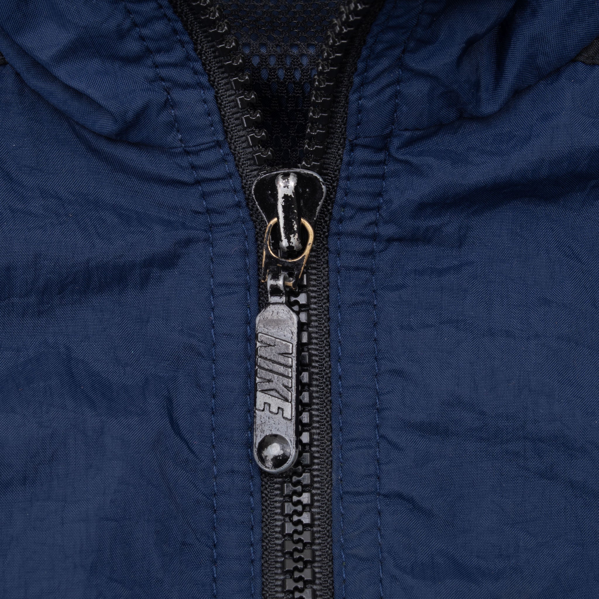 Vintage Nike Blue Black Green Big Swoosh Windbreaker Jacket 1990S Size Medium