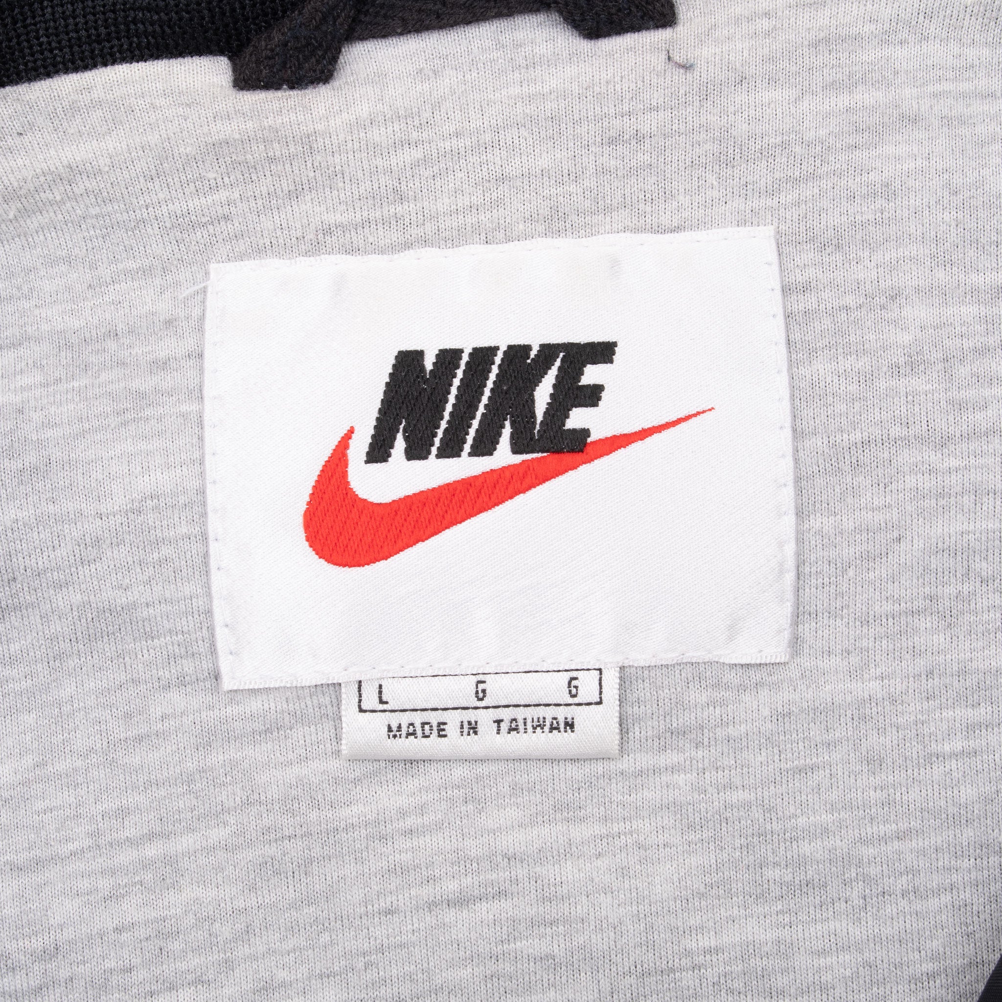 Vintage Nike Center Swoosh Black Red Pullover Windbreaker Jacket 1990S Size Large