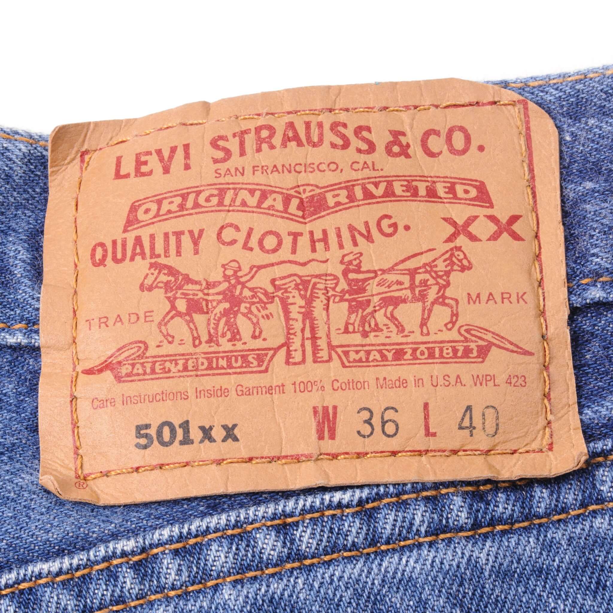 Beautiful Indigo Levis 501 Jeans 1990S Made in USA with Medium wash Size on Tag 36X40 Actual Size 34X37 Back Button #653