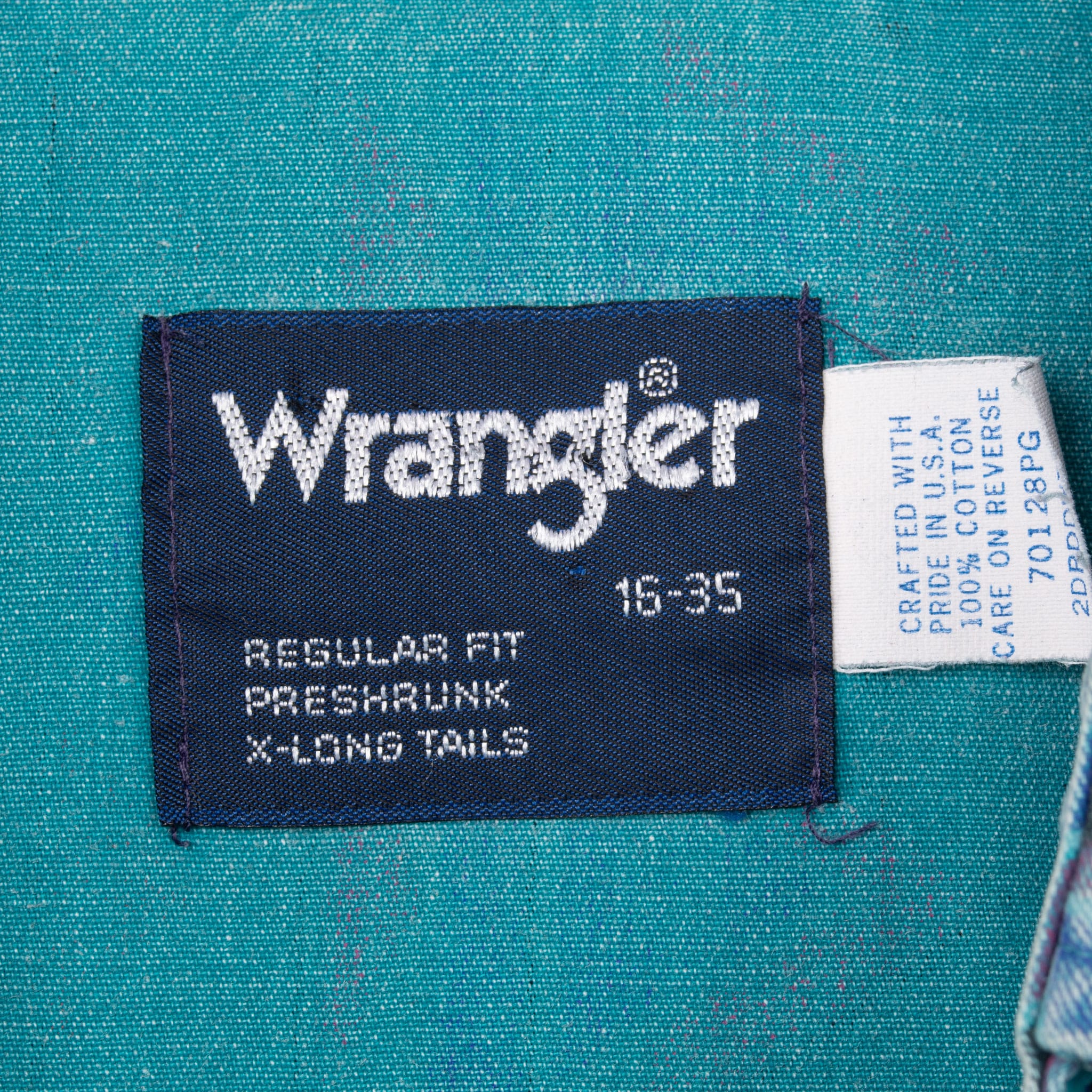 VINTAGE WRANGLER NAVAJO AZTEC BRUSHPOPPER WESTERN RODEO SHIRT 1990S SIZE 16 X 35