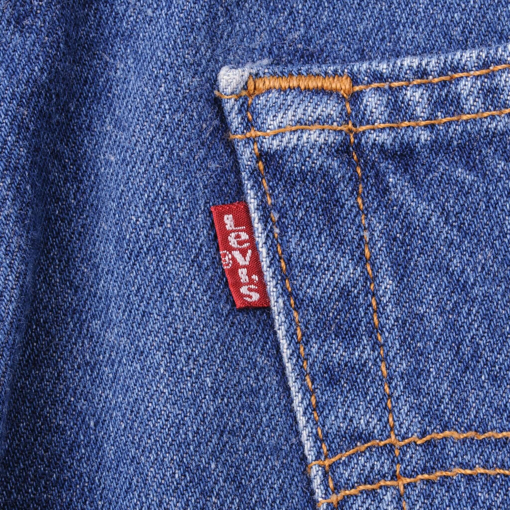 Beautiful Indigo Levis 501 Jeans 1990S Made in USA with Medium wash Size on Tag 36X40 Actual Size 34X37 Back Button #653