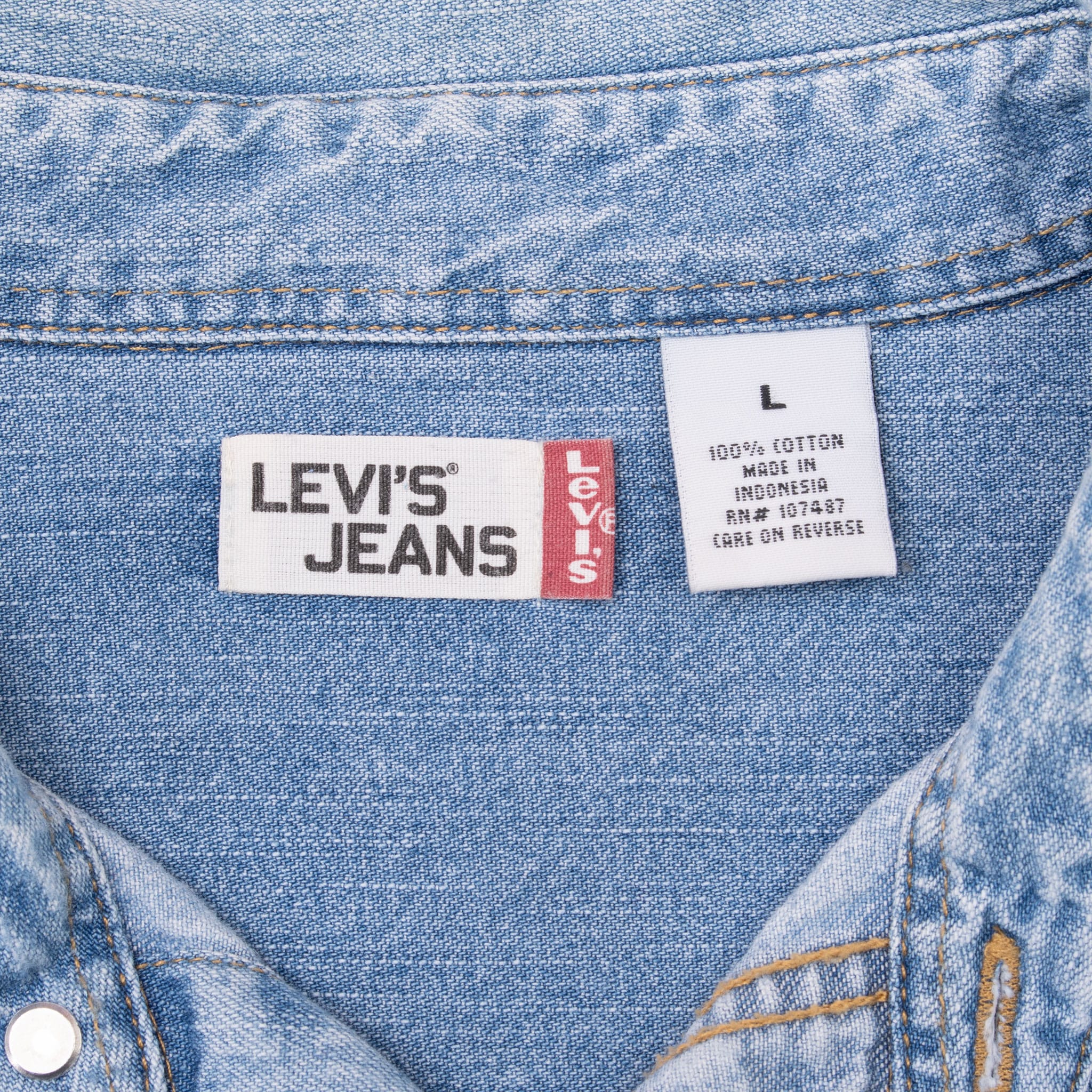 VINTAGE LEVIS BLUE DENIM SHIRT 2000S SIZE LARGE