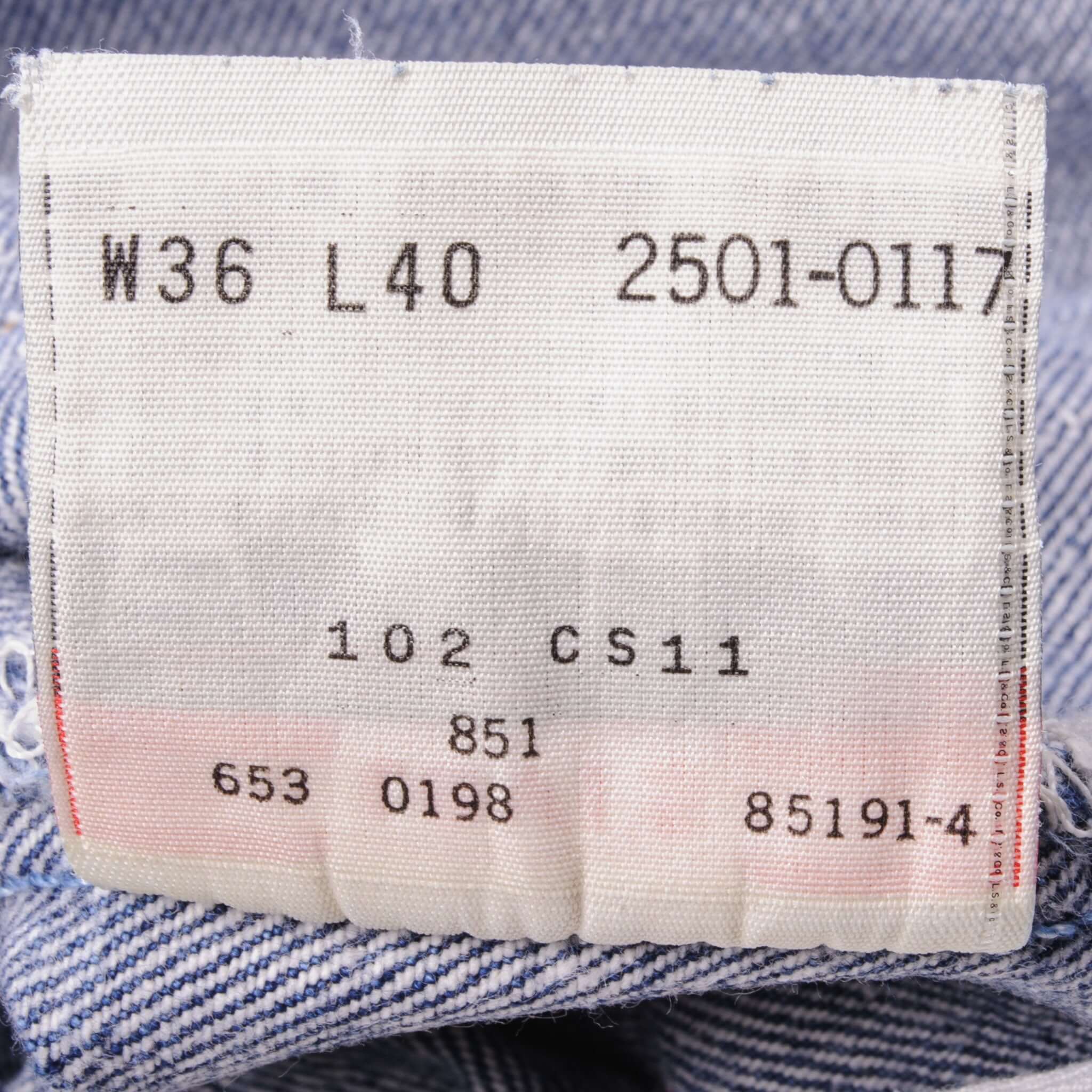 Beautiful Indigo Levis 501 Jeans 1990S Made in USA with Medium wash Size on Tag 36X40 Actual Size 34X37 Back Button #653