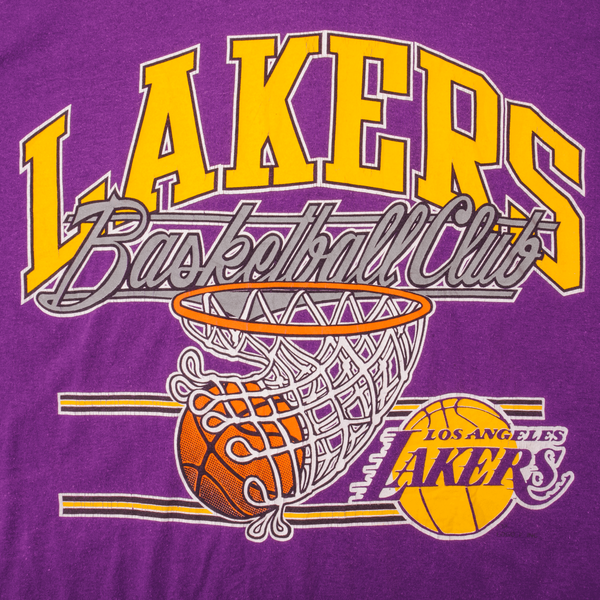 VINTAGE NBA LOS ANGELES LAKERS TEE SHIRT 1990S SIZE LARGE MADE IN USA
