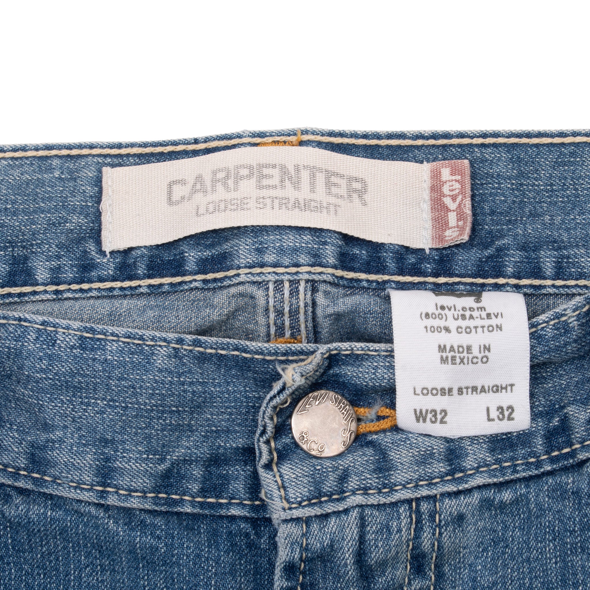 Vintage Levis Loose Straight Blue Denim Carpenter Jeans Size 32X32

Back Button #686