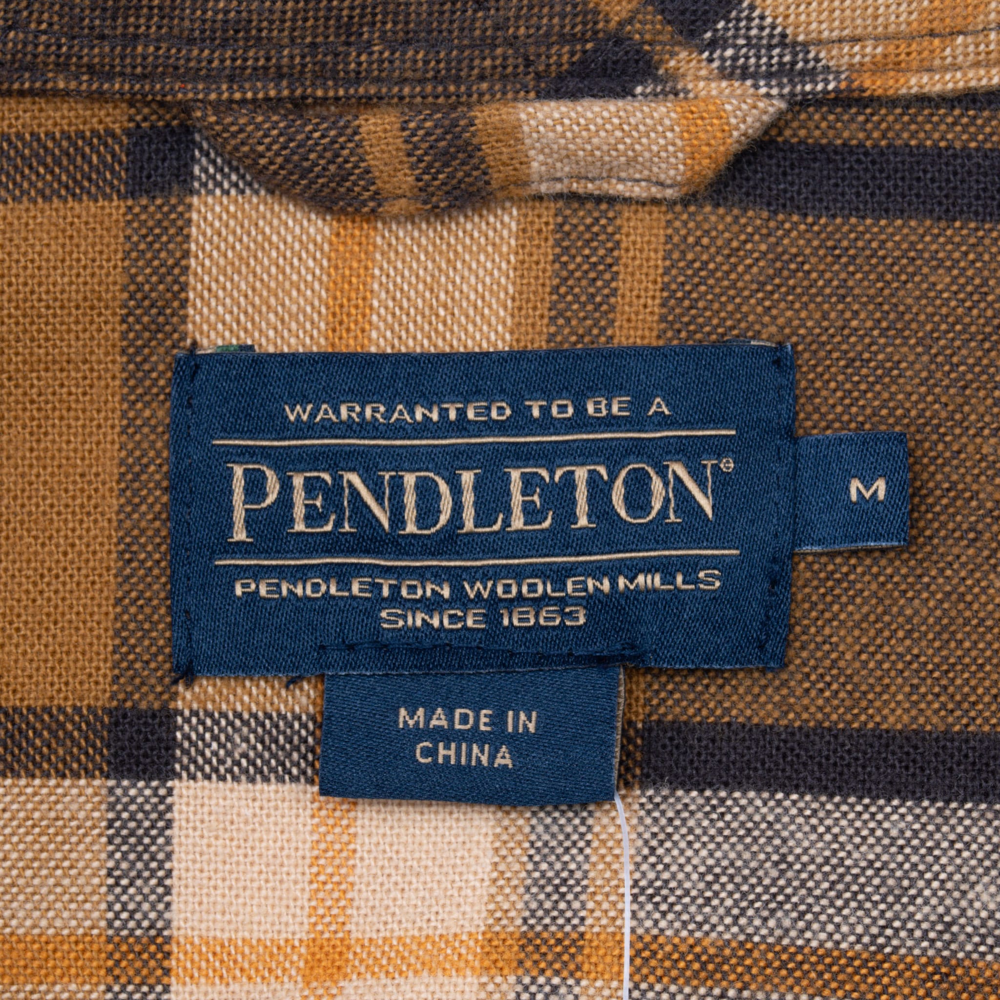 VINTAGE PENDLETON BROWN PLAID FLANNEL SHIRT SHIRT 2000S SIZE MEDIUM DEADSTOCK