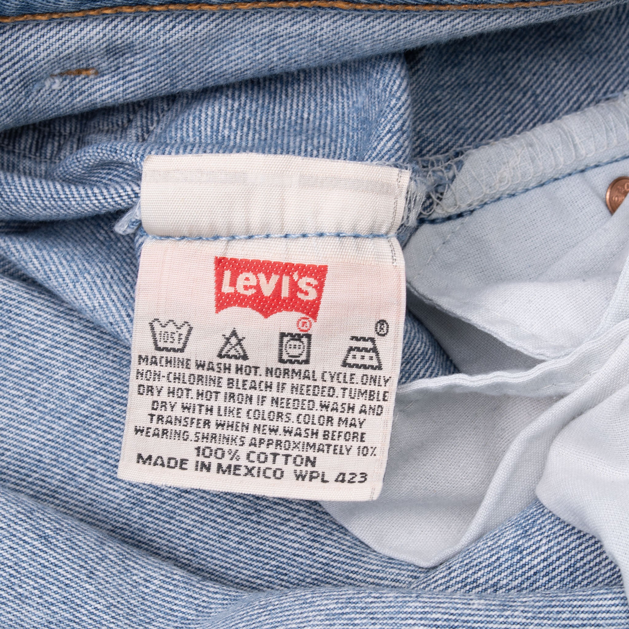 VINTAGE LEVIS 501 INDIGO BLUE JEANS 1990S SIZE 43X29
