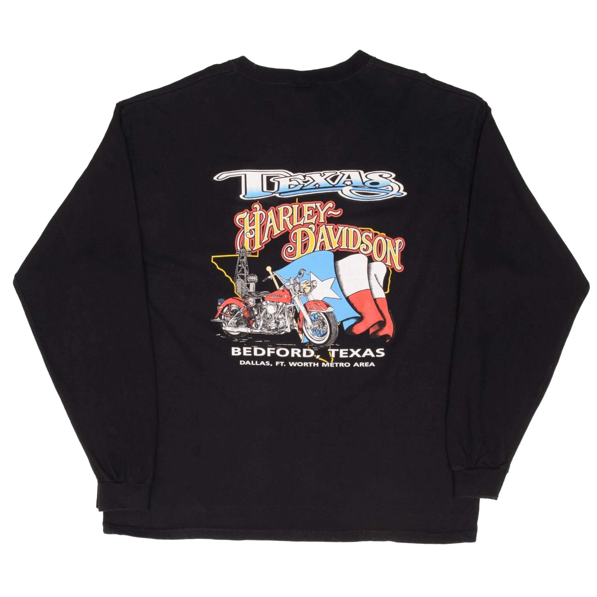 Vintage Harley Davidson Long Sleeve Wolf Tee Shirt Size XL Made In Usa