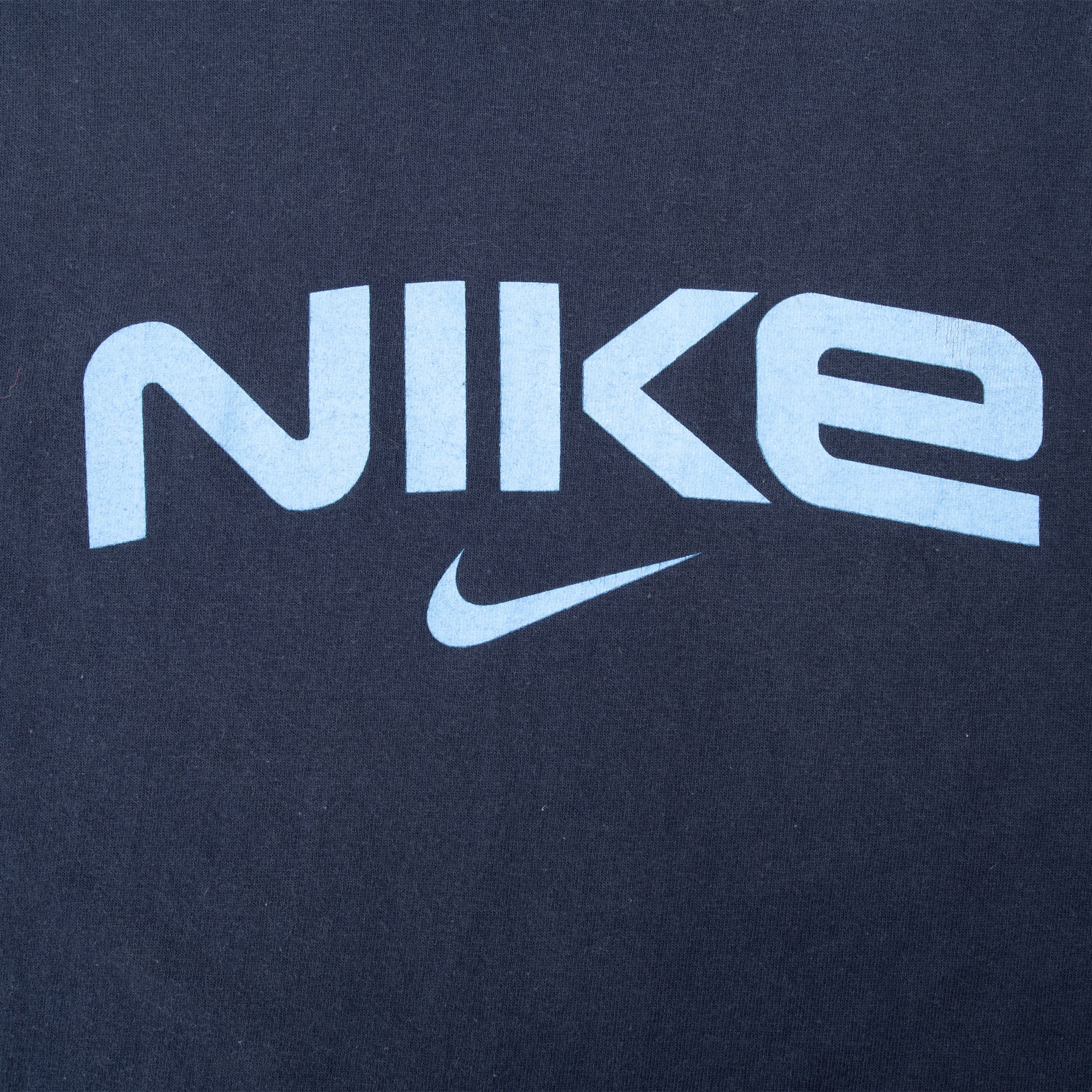 VINTAGE NIKE SPELLOUT NAVY BLUE TEE SHIRT 2000S SIZE 2XL MADE IN USA